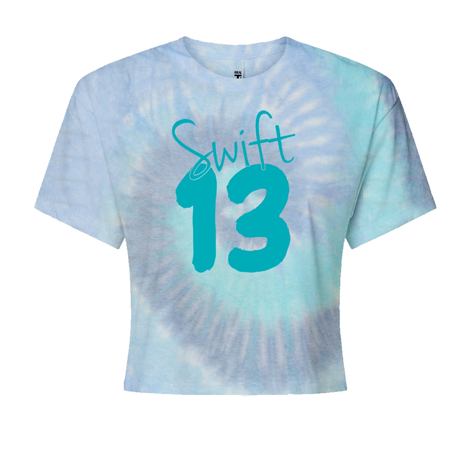 13 Swift 13 Lucky Number Era TTPD Cropped T-Shirt Blue Clouds