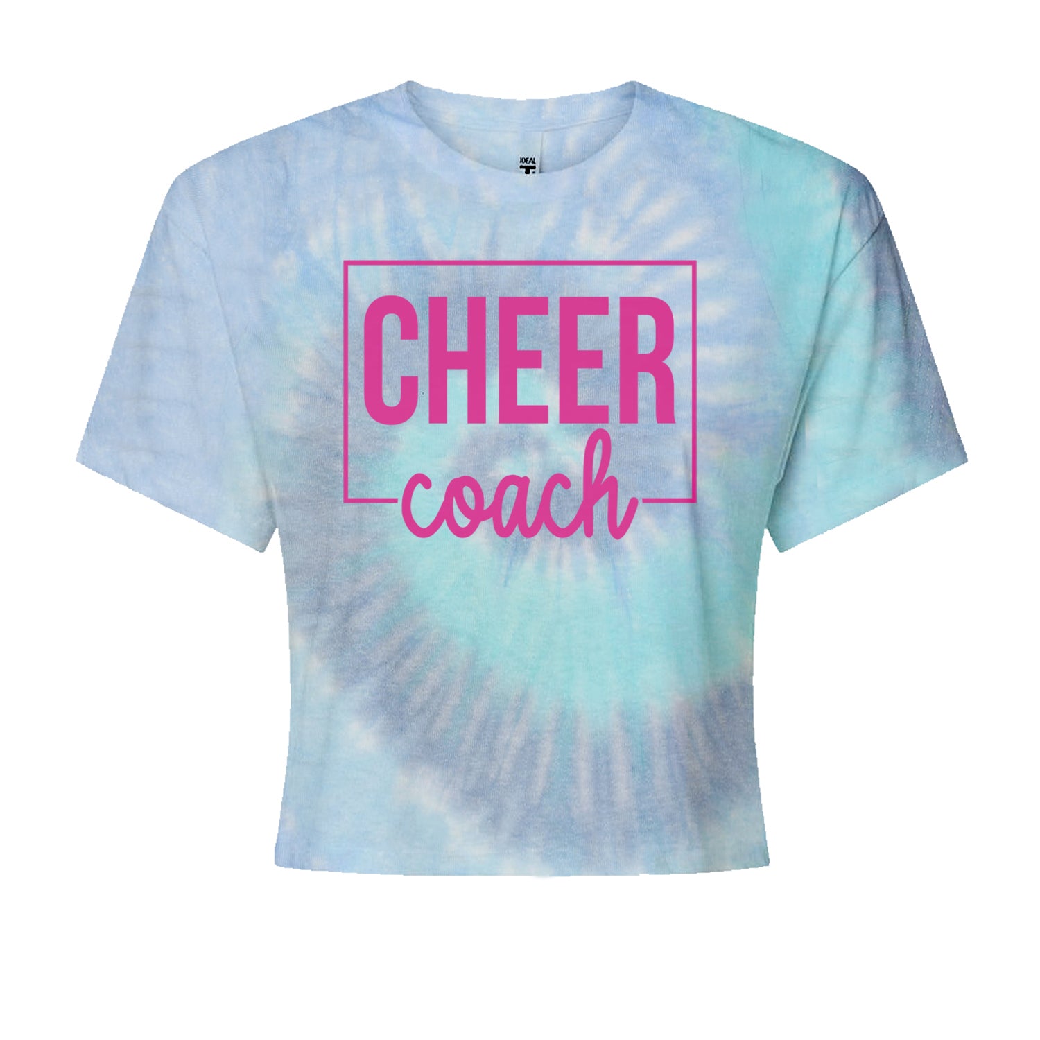 Cheer Coach Cheerleader Cropped T-Shirt Blue Clouds