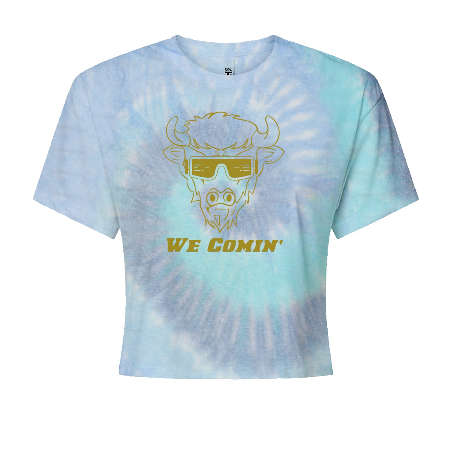 We Coming Coach Prime Colorado Cropped T-Shirt Blue Clouds