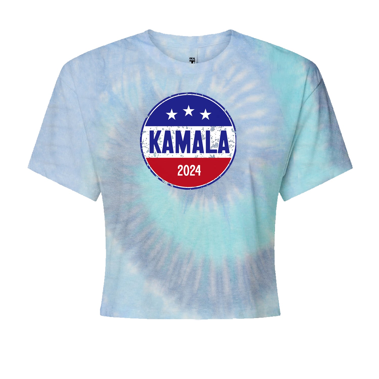 Kamala Badge 2024 - Kamala Harris For President 2024 Cropped T-Shirt Blue Clouds