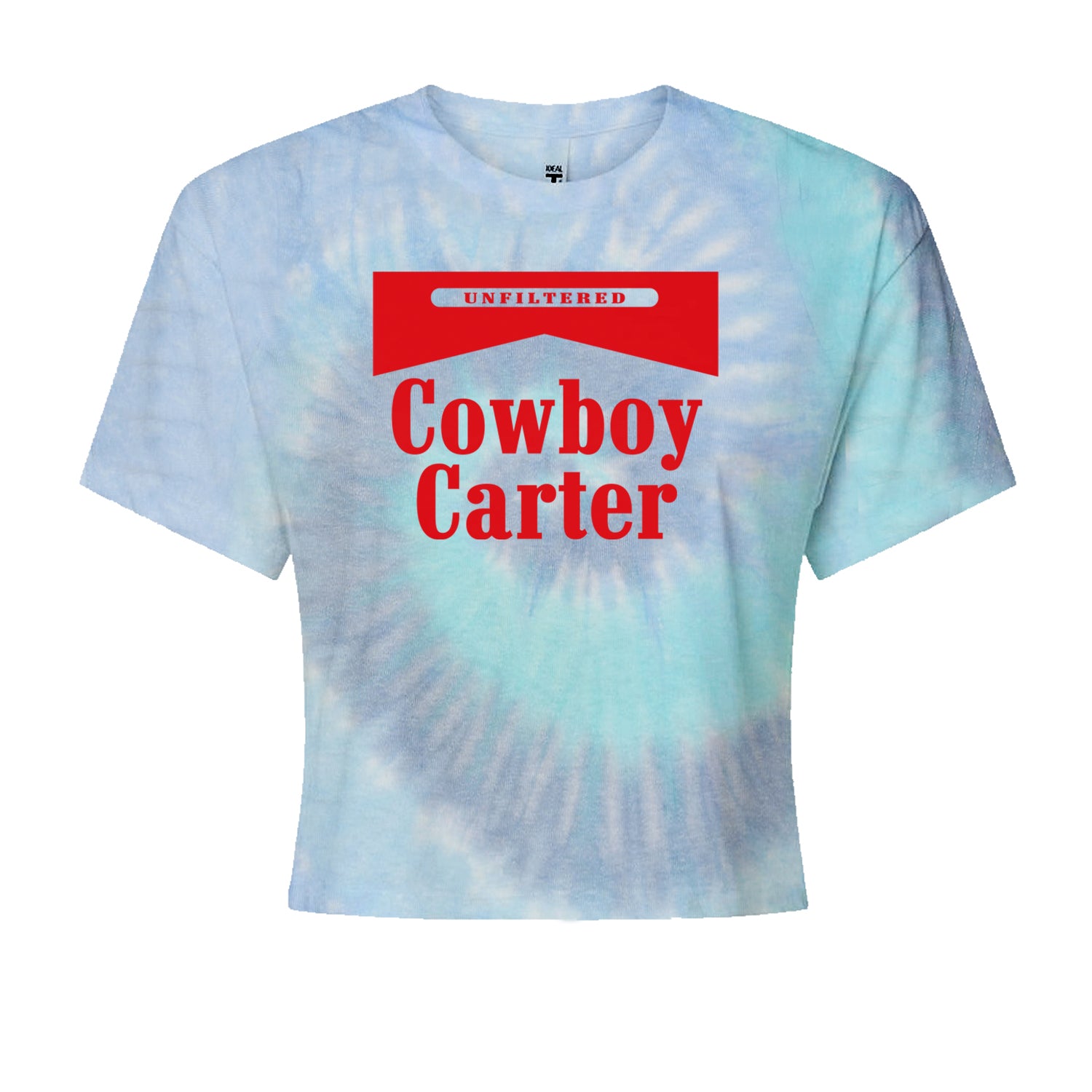 Cowboy Karter Country Act TwoCropped T-Shirt Blue Clouds