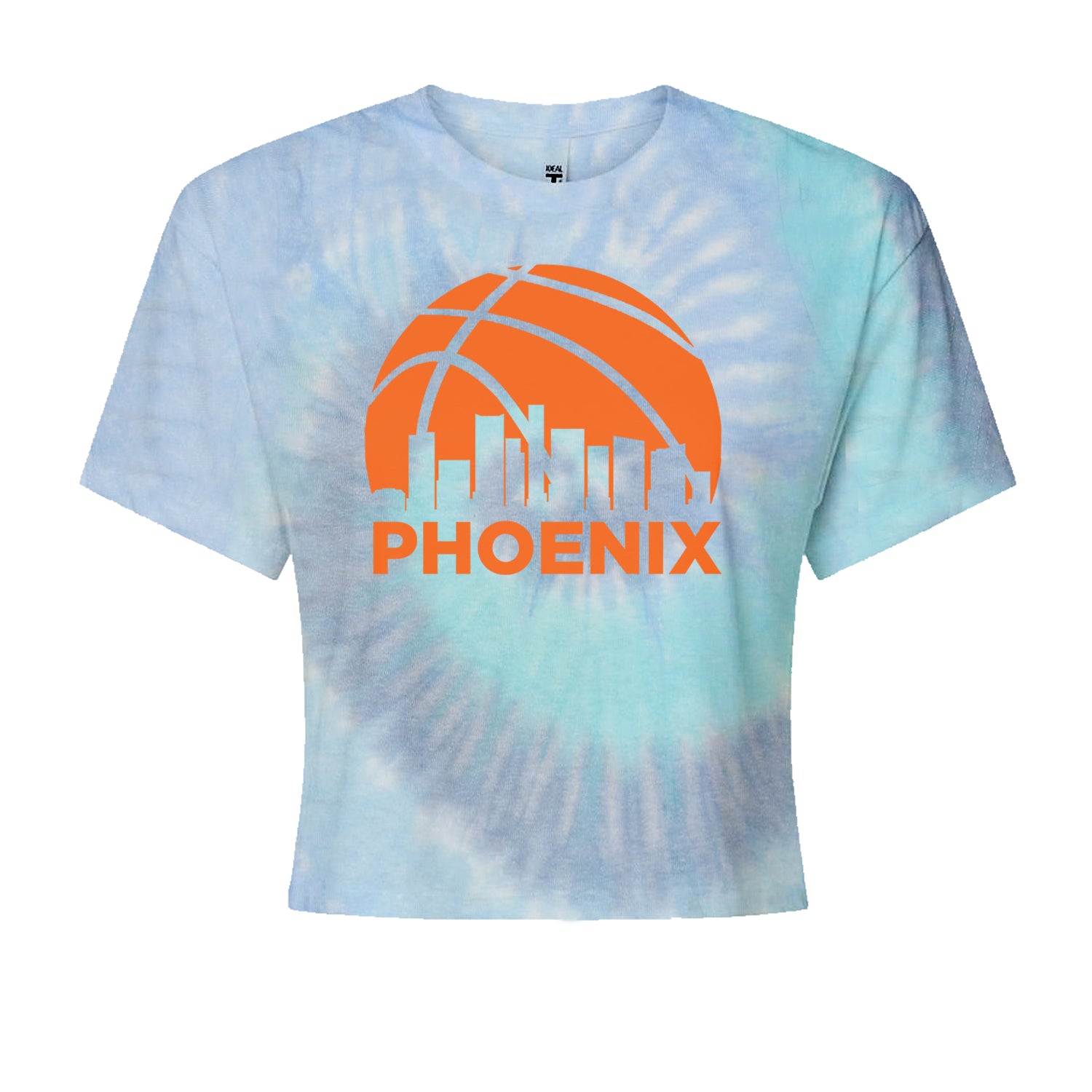 Phoenix Basketball Sunset City Skyline Cropped T-Shirt Blue Clouds