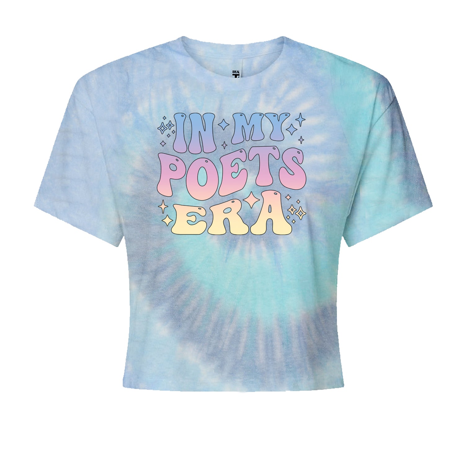 In My Poet Era Tie Dye TTPD Music Cropped T-Shirt Blue Clouds