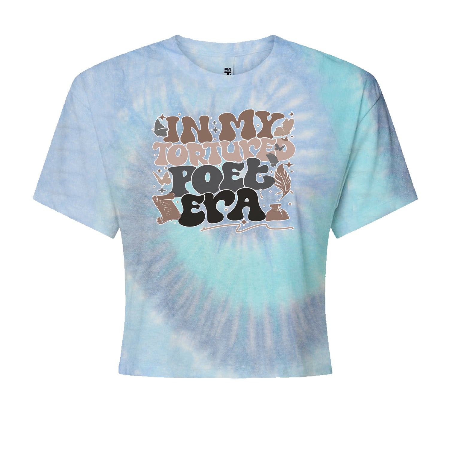 In My Tortured Poet Era TTPD Music Cropped T-Shirt Blue Clouds