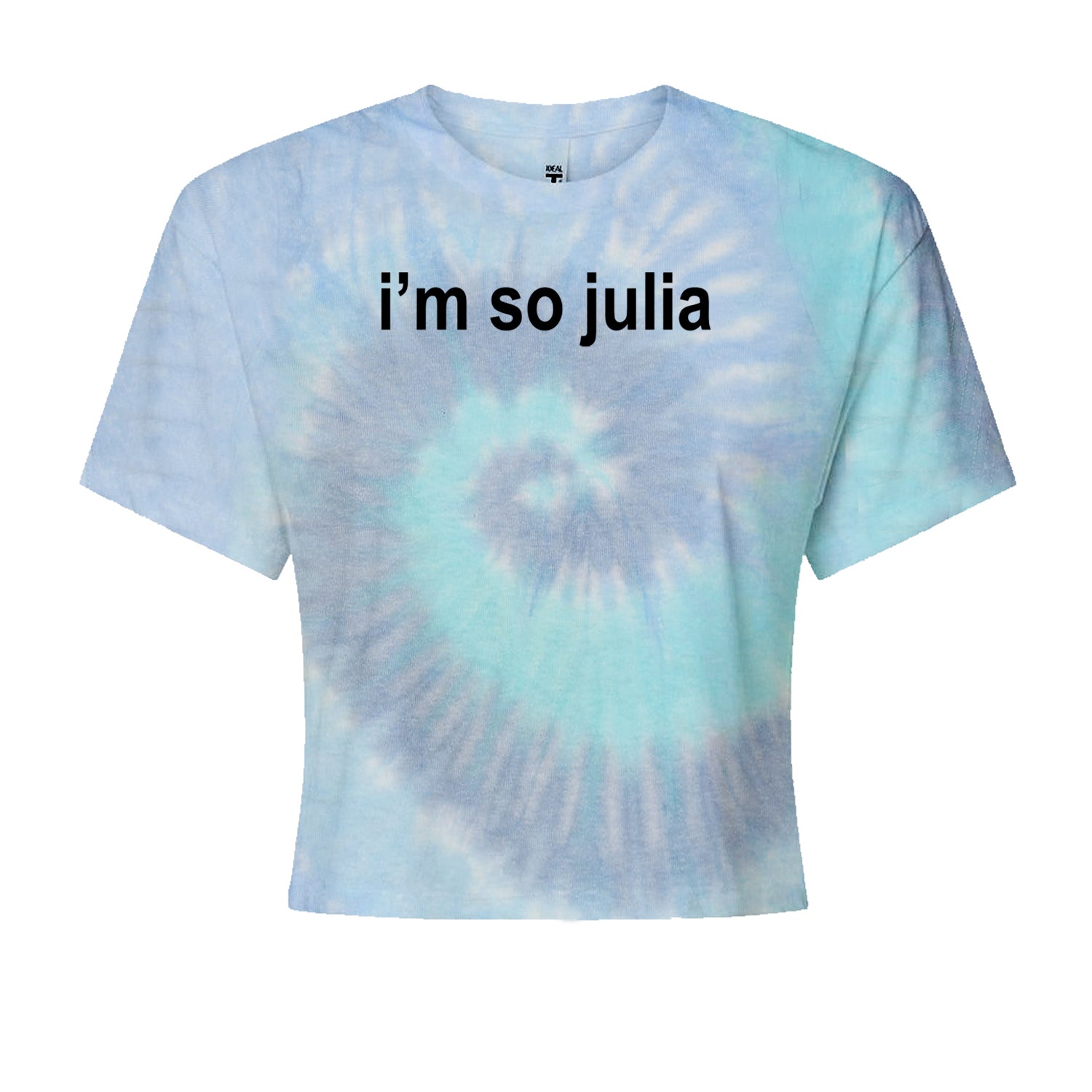 I'm So Julia Brat Green Cropped T-Shirt Blue Clouds