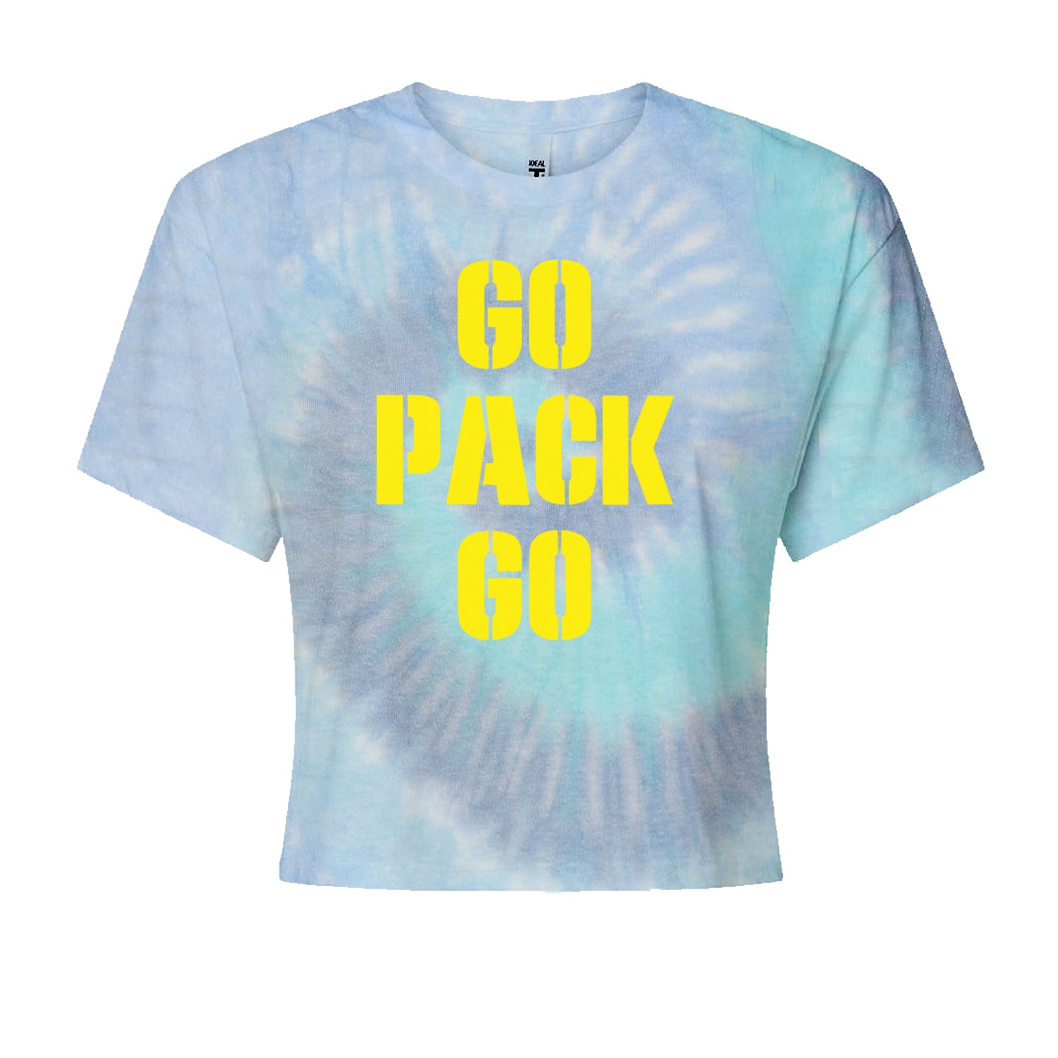 Go Pack Go Green Bay Cropped T-Shirt Blue Clouds