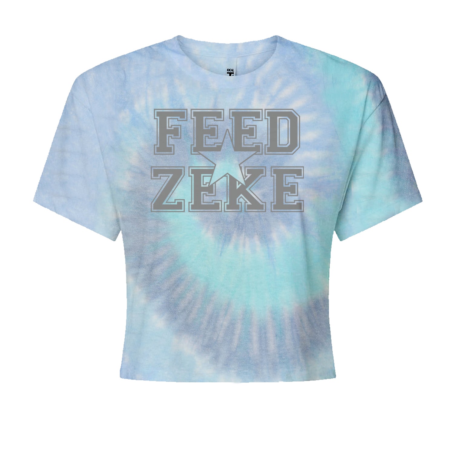 Feed Zeke FootballCropped T-Shirt Blue Clouds