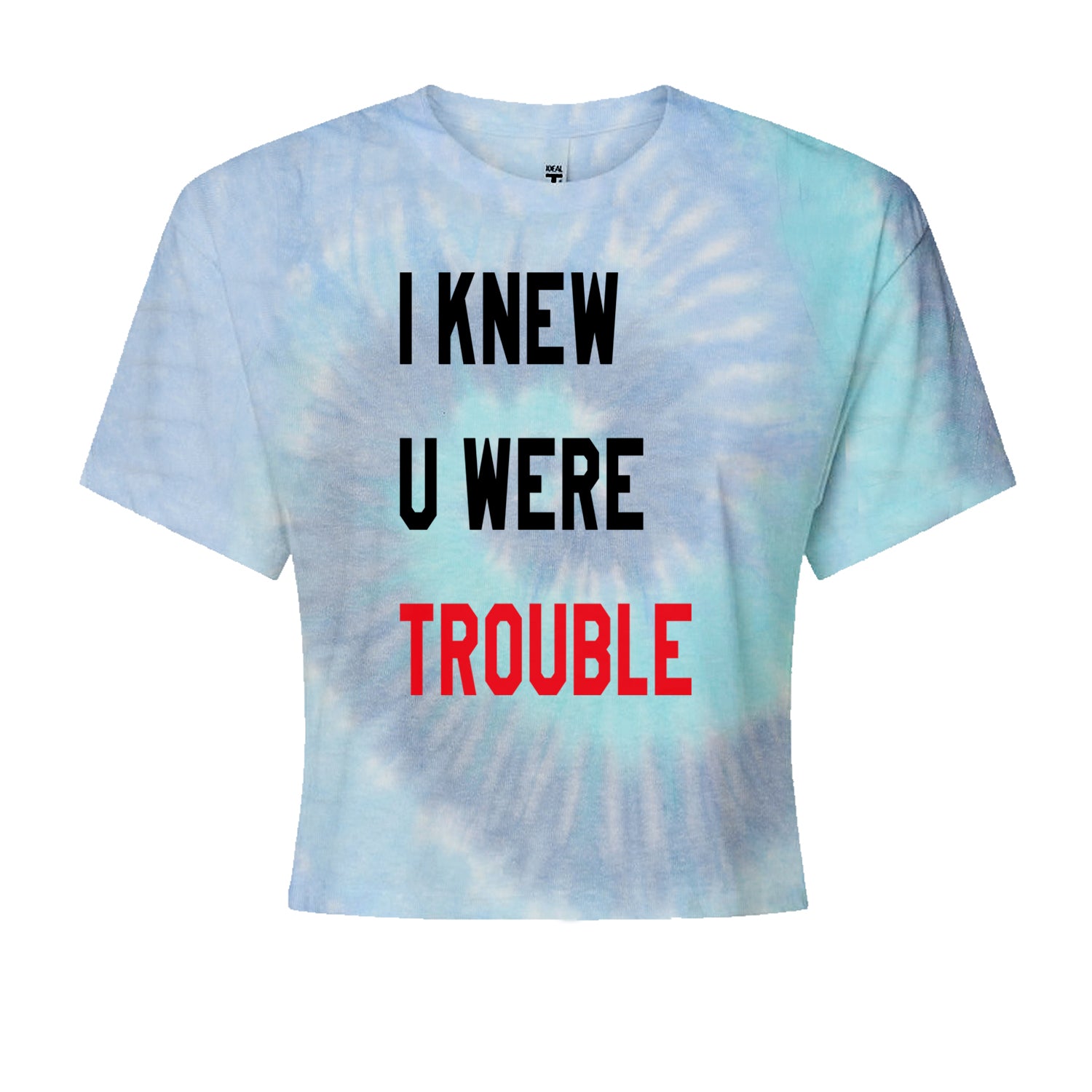 I Knew You Were Trouble New TTPD Era Cropped T-Shirt Blue Clouds