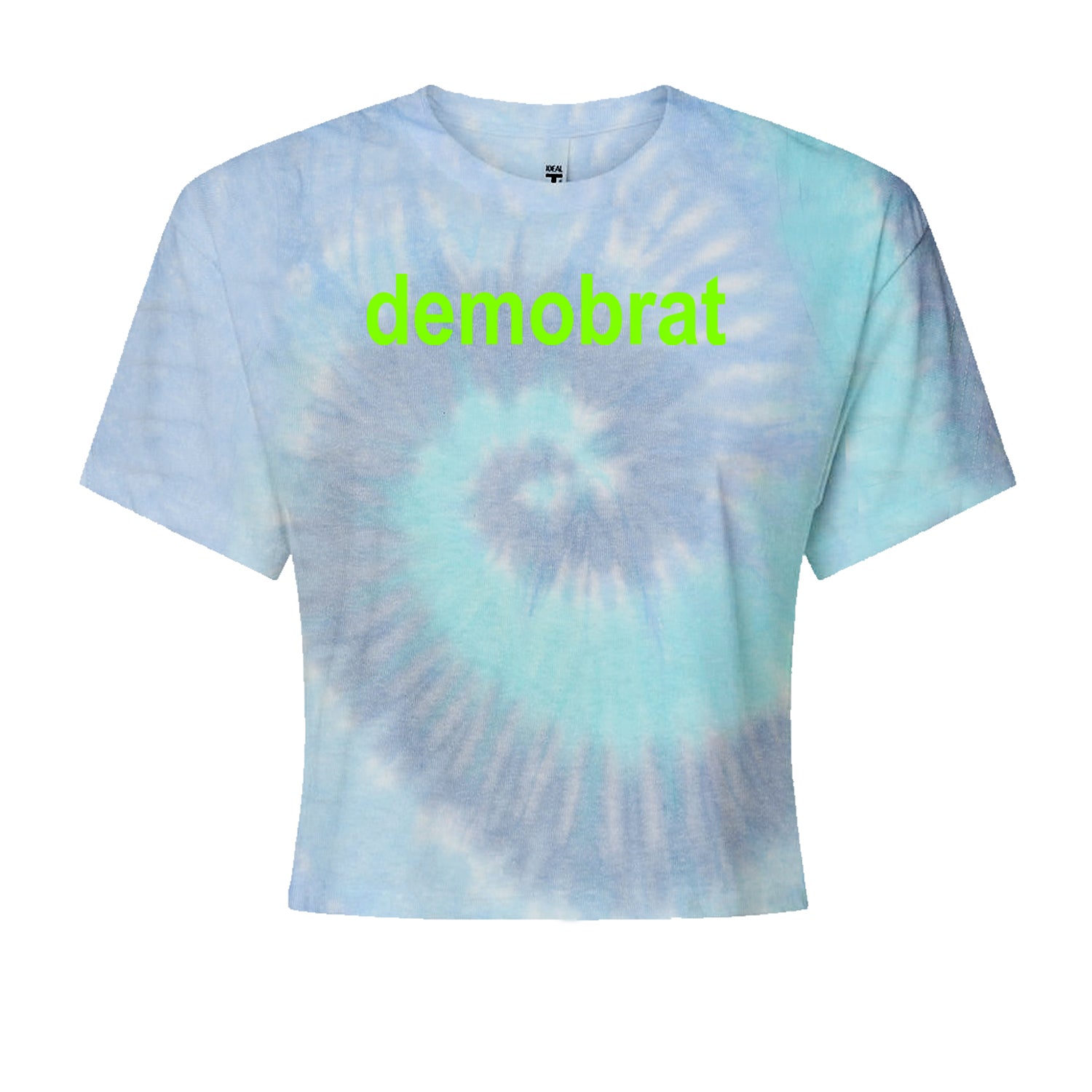 Demobrat Kamala Is Brat Vote Democrat Cropped T-Shirt Blue Clouds