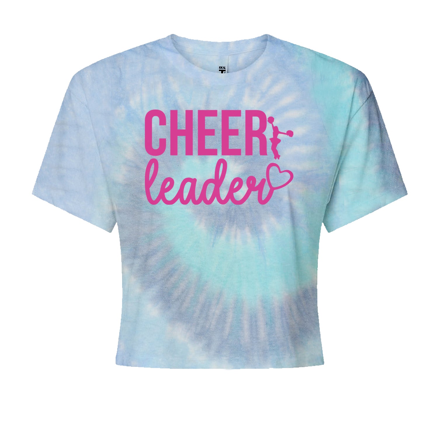 Cheerleader Heart Love Cropped T-Shirt Blue Clouds