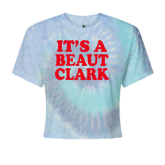 It's a Beaut Clark Festive ChristmasCropped T-Shirt Blue Clouds