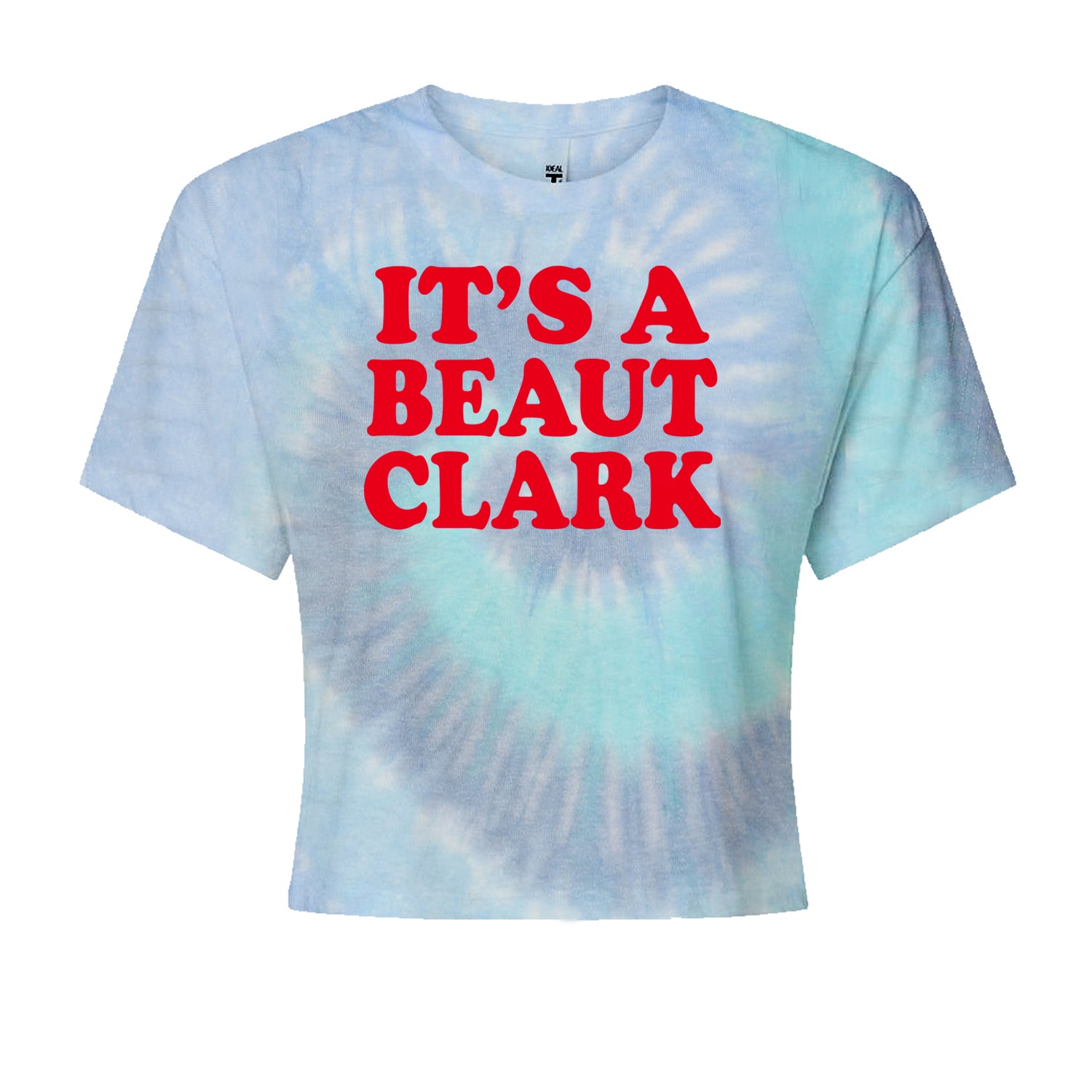 It's a Beaut Clark Festive ChristmasCropped T-Shirt Blue Clouds