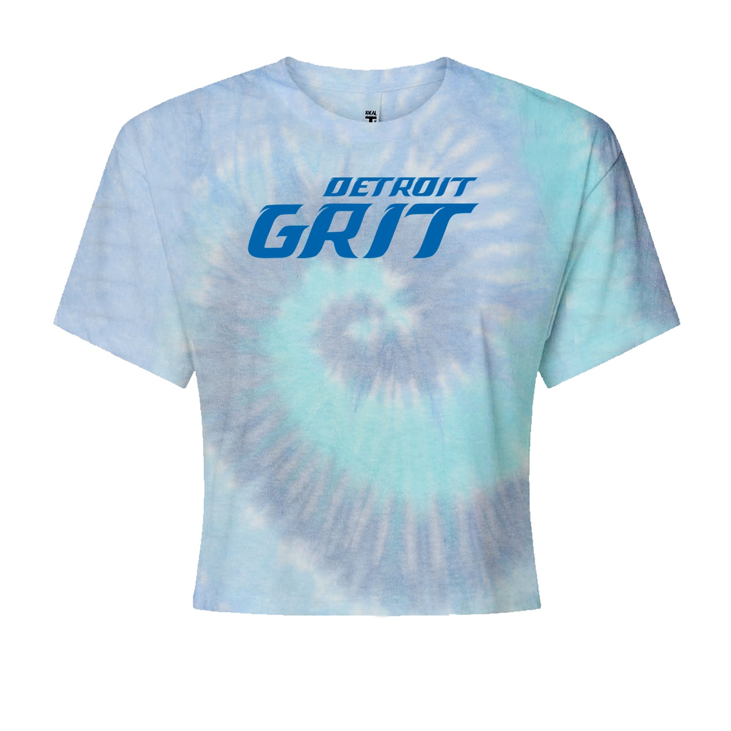 Grit Detroit Football Hard Knocks Cropped T-Shirt Blue Clouds