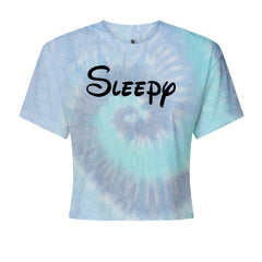 Sleepy - 7 Dwarfs Costume Cropped T-Shirt Blue Clouds