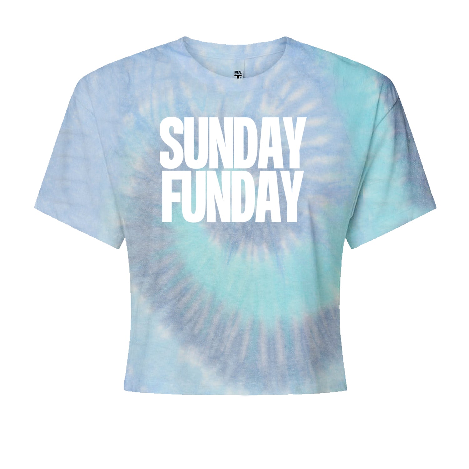 Sunday Funday  Cropped T-Shirt Blue Clouds