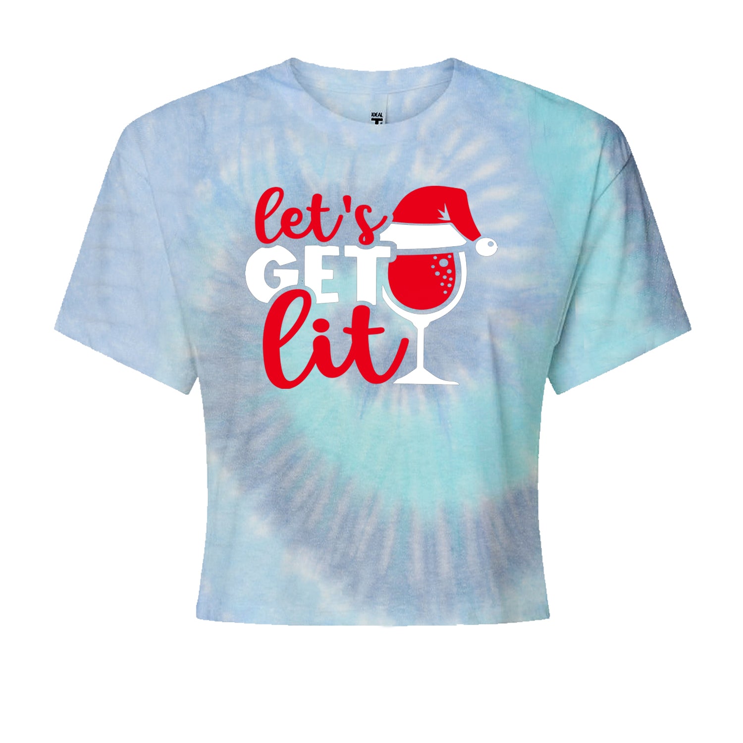 Let’s Get Lit Cropped T-Shirt Blue Clouds