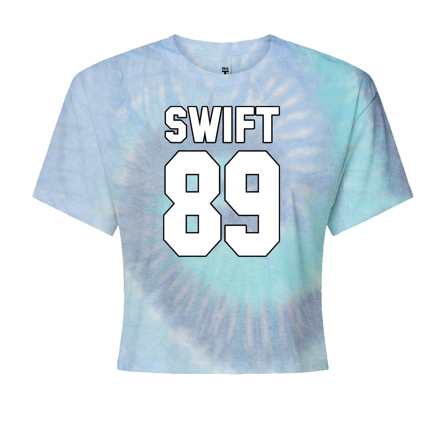 Swift 89 Birth Year Music Fan Era Poets Department Lover Cropped T-Shirt Blue Clouds