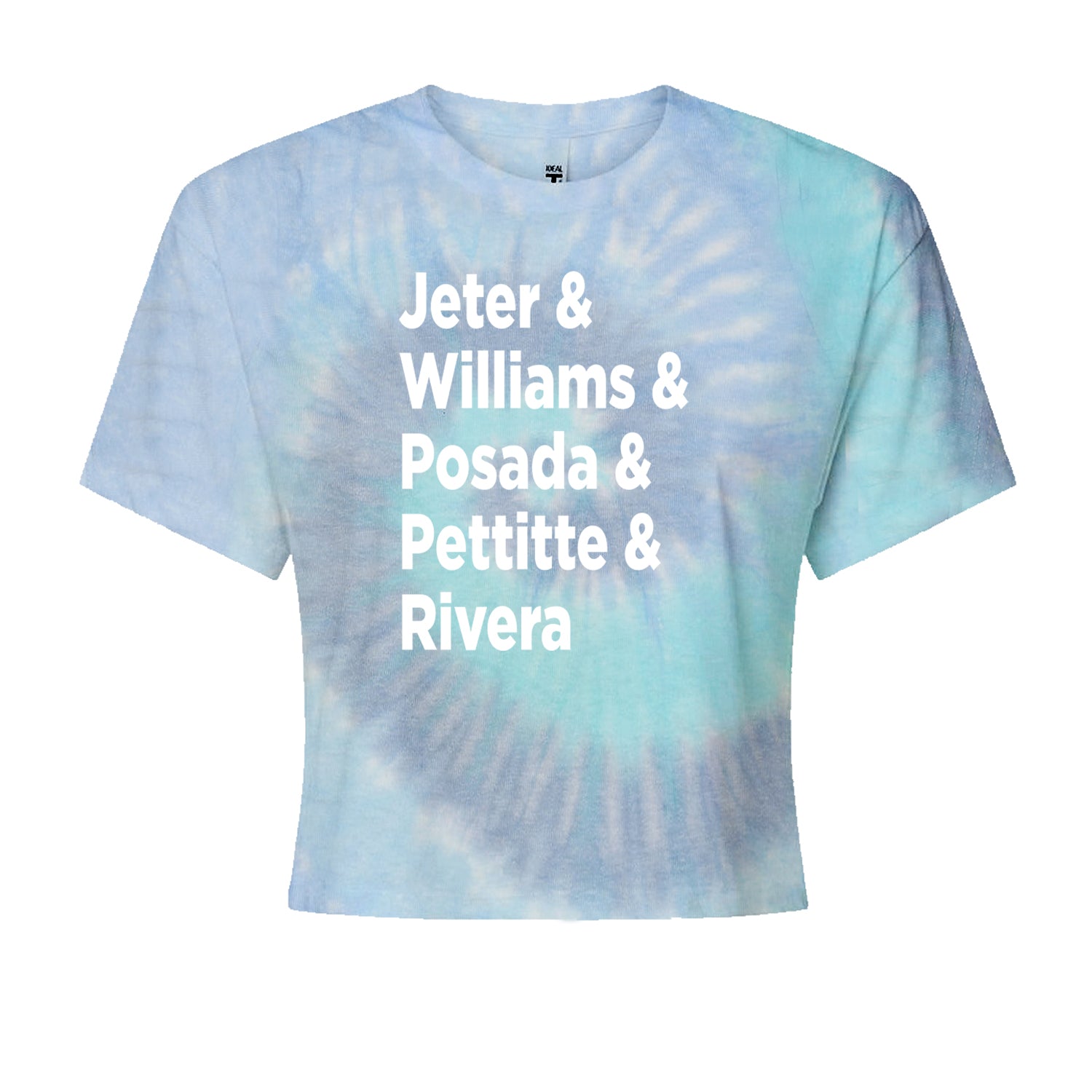 Jeter & Williams & Posada & Pettitte & Rivera Cropped T-Shirt Blue Clouds