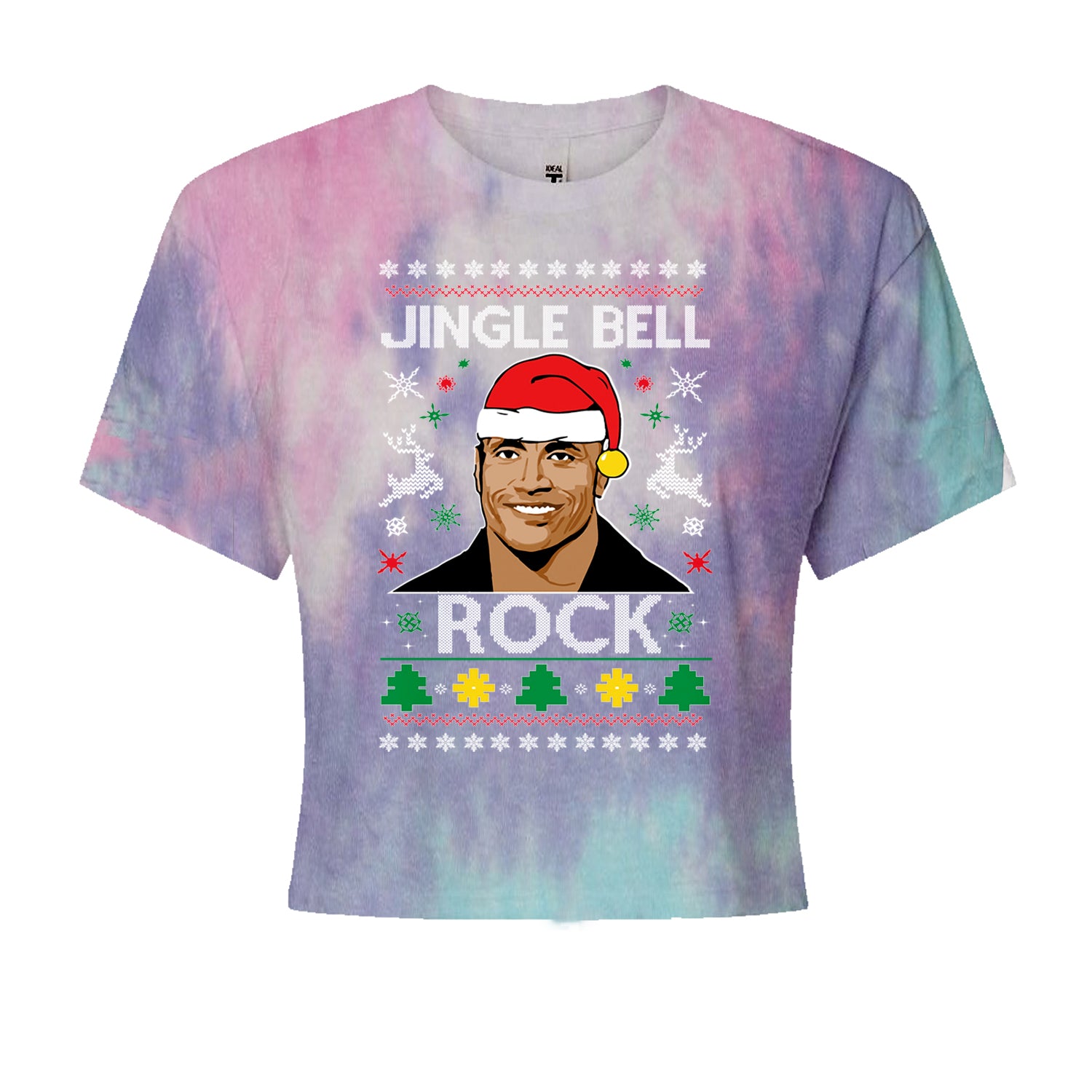 Jingle Bell Rock Ugly Christmas Cropped T-Shirt Cotton Candy