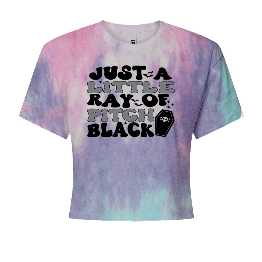 Just A Little Ray of Pitch Black graphic on Women's Boxy Crop T-Shirt alternate view 5