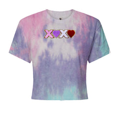 XOXO Chenille Patch Valentines DaysCropped T-Shirt Cotton Candy