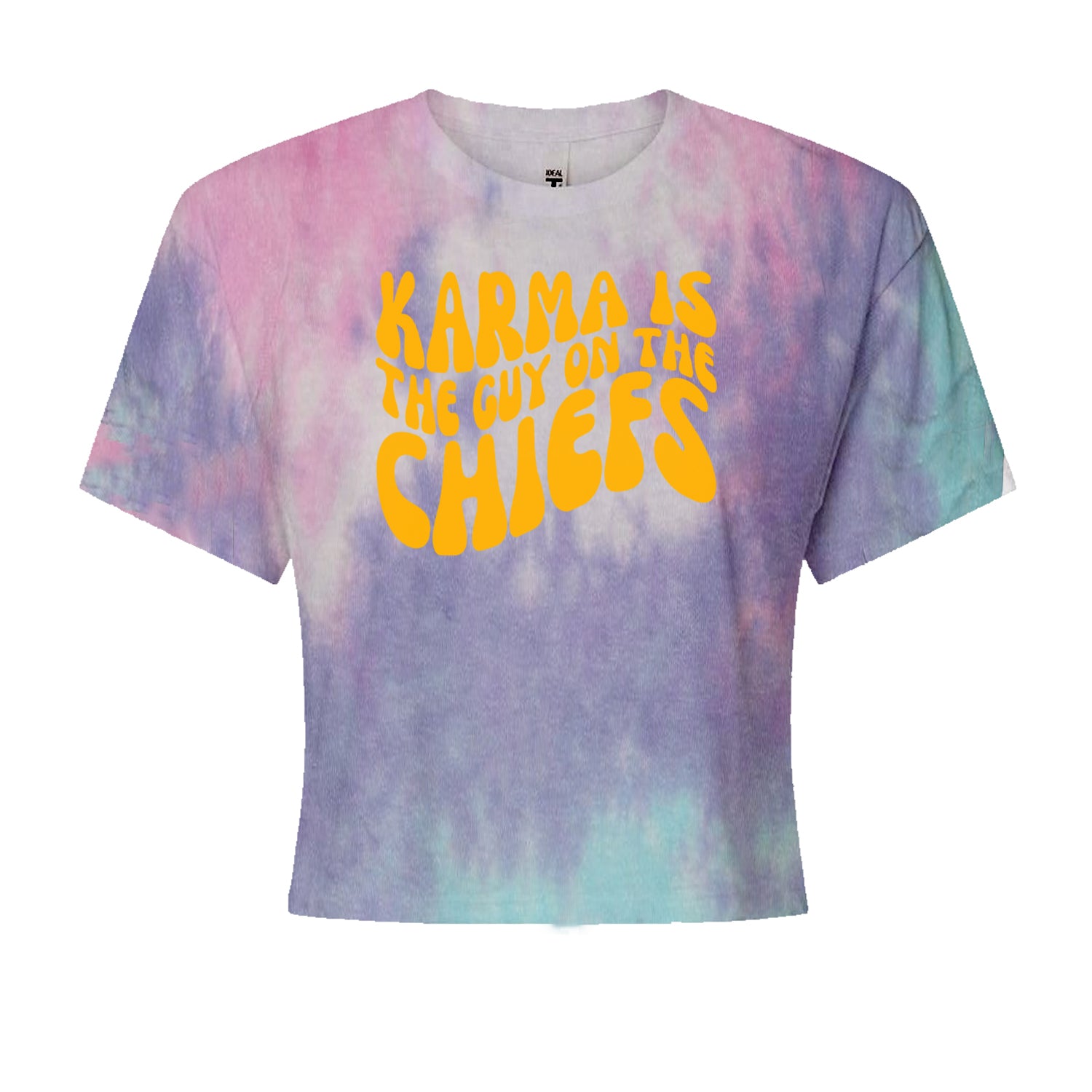 Karma Is The Guy On The Chiefs Boyfriend Cropped T-Shirt Cotton Candy