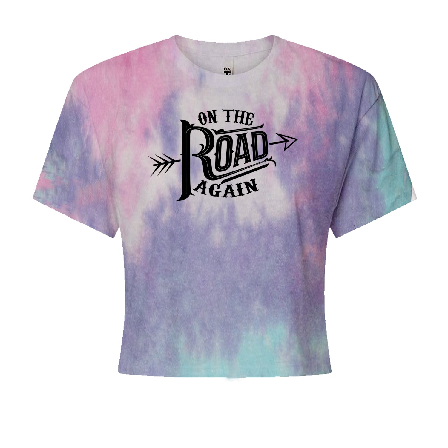 On The Road Again Hippy Country Music Cropped T-Shirt Cotton Candy