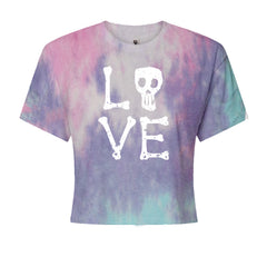 Love Skeleton Bones Cropped T-Shirt Cotton Candy