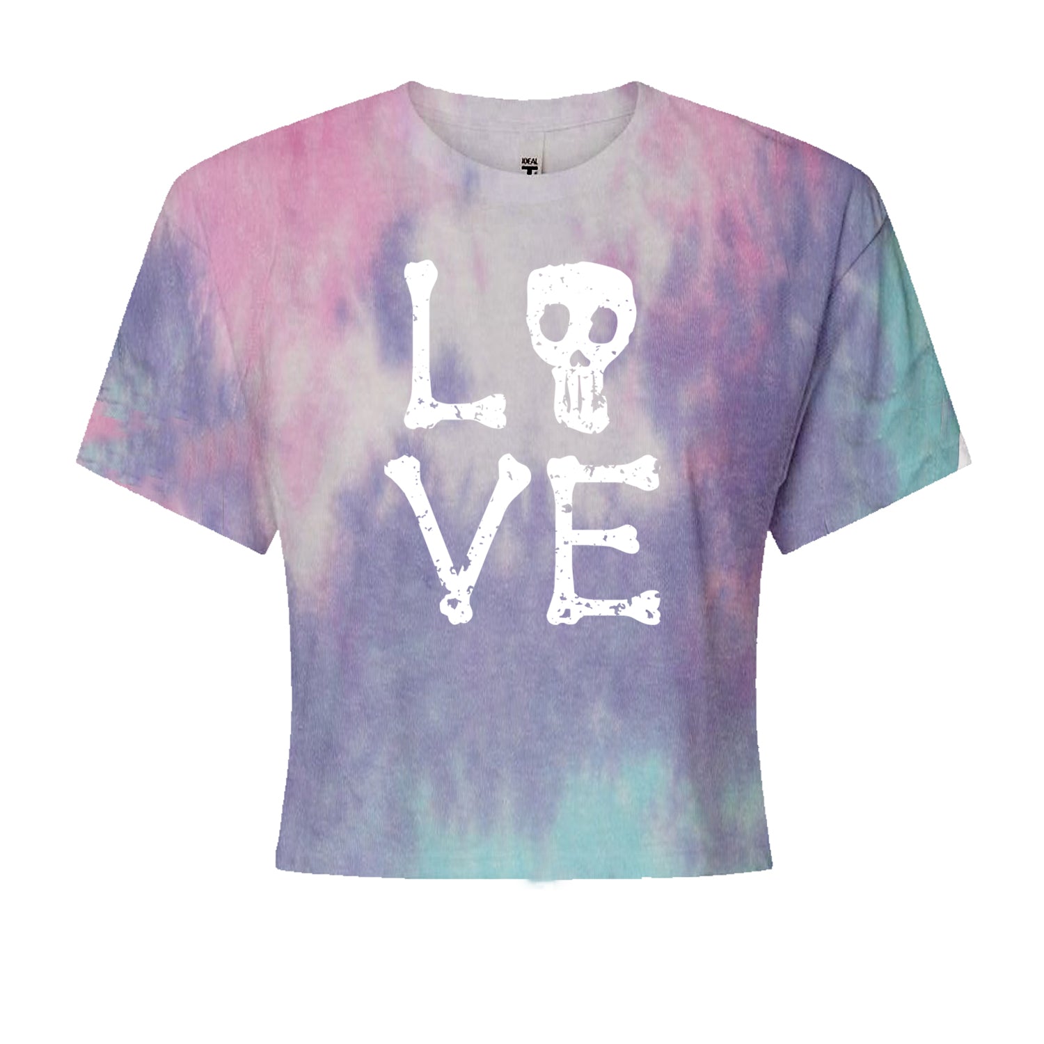 Love Skeleton Bones Cropped T-Shirt Cotton Candy