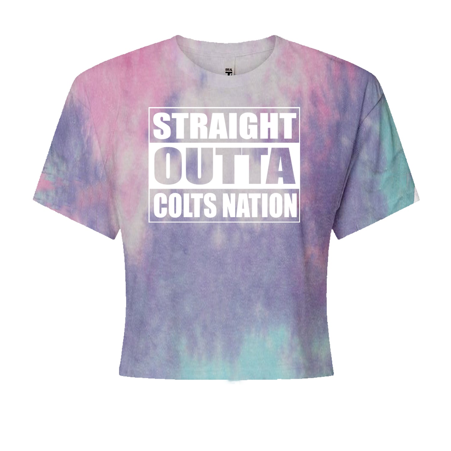 Straight Outta Colts Nation Football  Cropped T-Shirt Cotton Candy