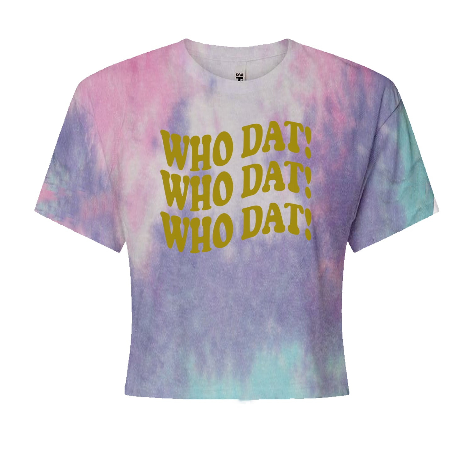 Who Dat Wavy Design Who Dat Nation Cropped T-Shirt Cotton Candy