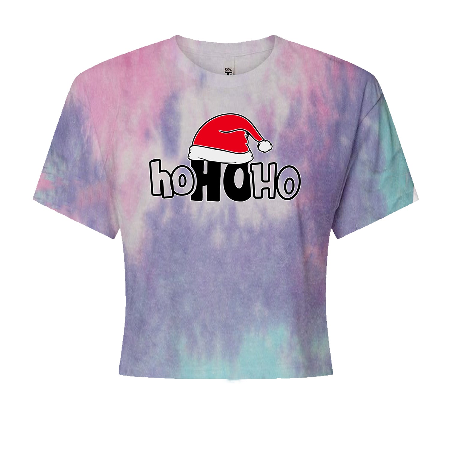 Ho Ho Ho Santa Christmas HatCropped T-Shirt Cotton Candy