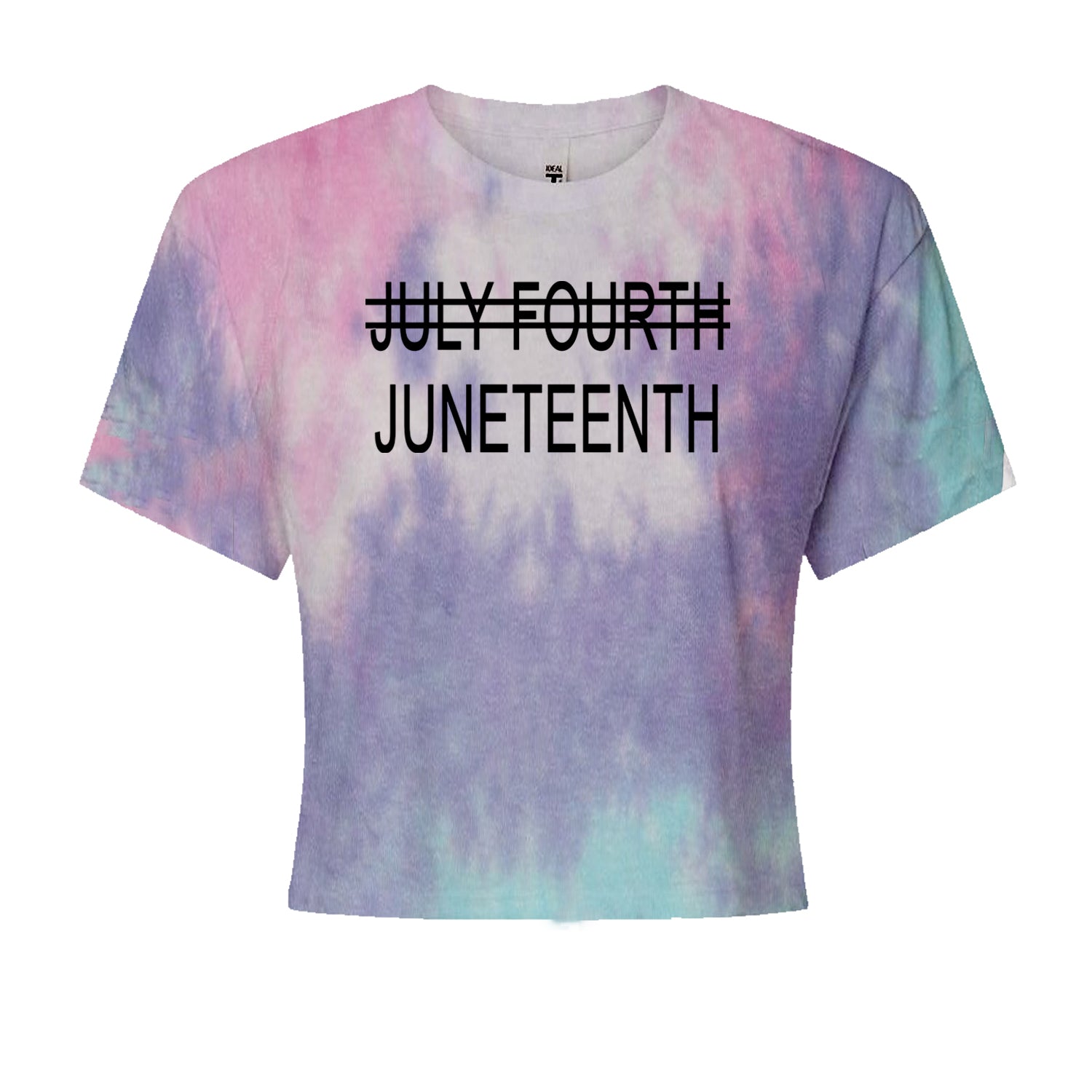 Juneteenth (July Fourth Crossed Out) Jubilee Cropped T-Shirt Cotton Candy