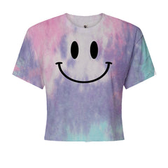 Smile Face Cropped T-Shirt Cotton Candy