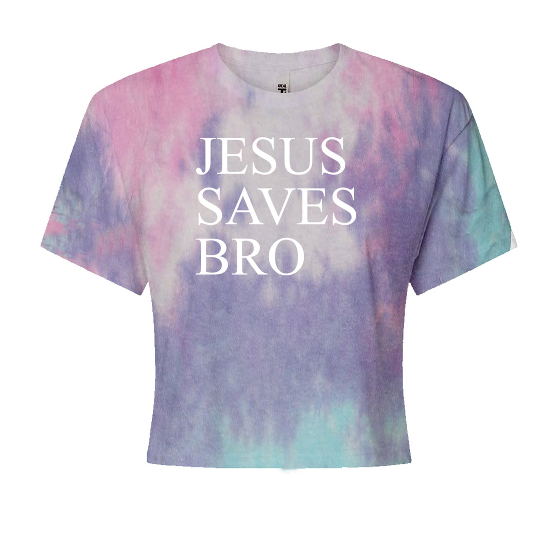 Jesus Saves Bro  Cropped T-Shirt Cotton Candy