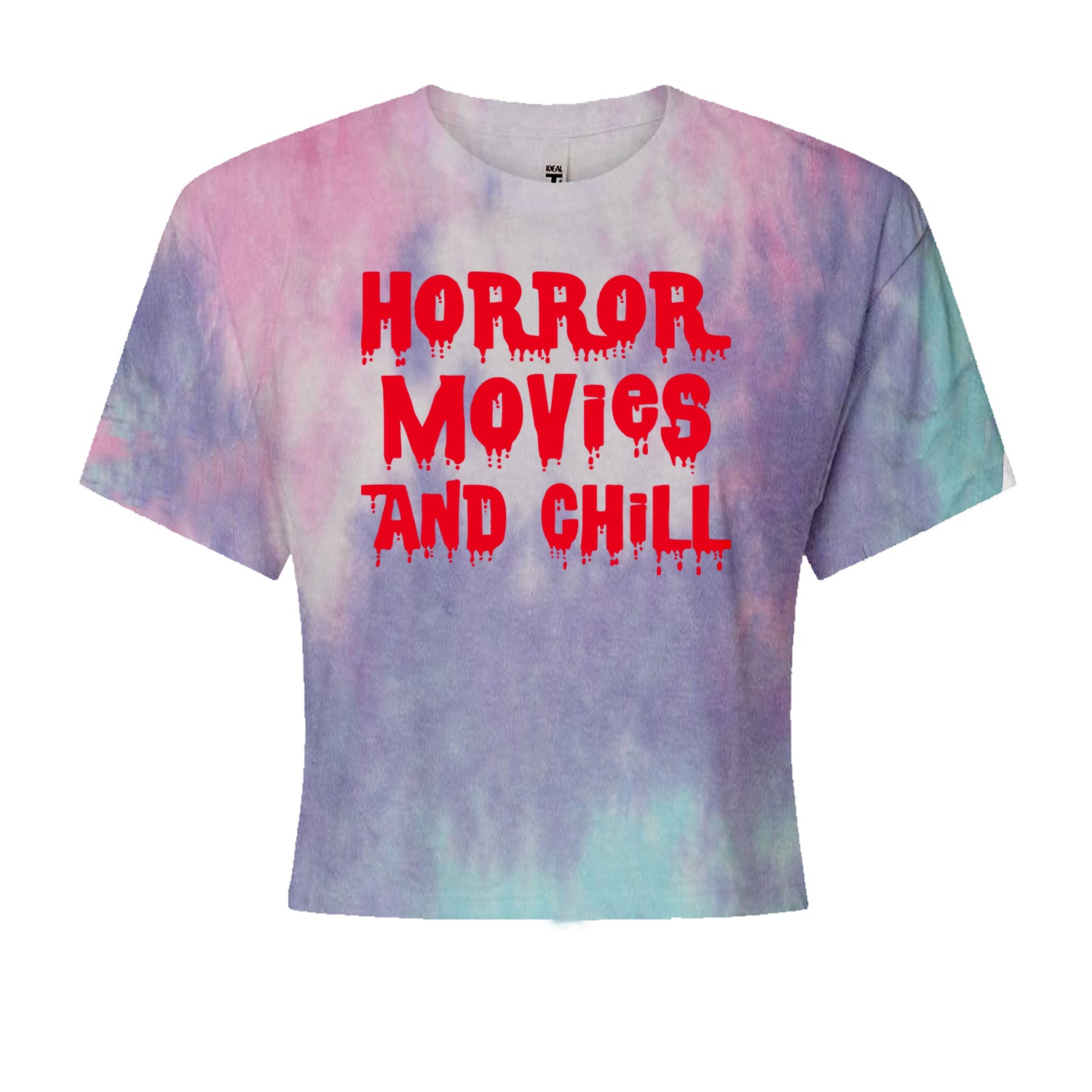 Horror Movies and ChillCropped T-Shirt Cotton Candy