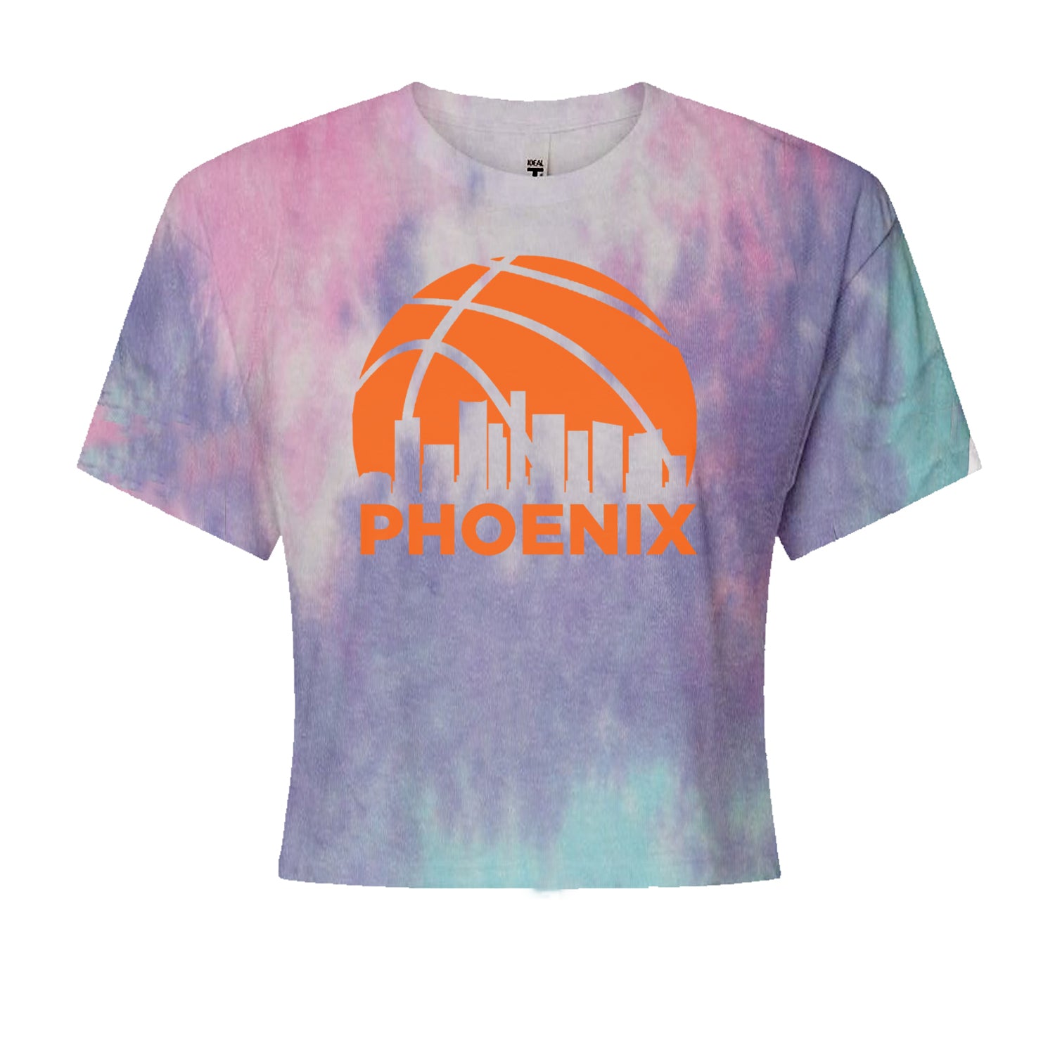 Phoenix Basketball Sunset City Skyline Cropped T-Shirt Cotton Candy