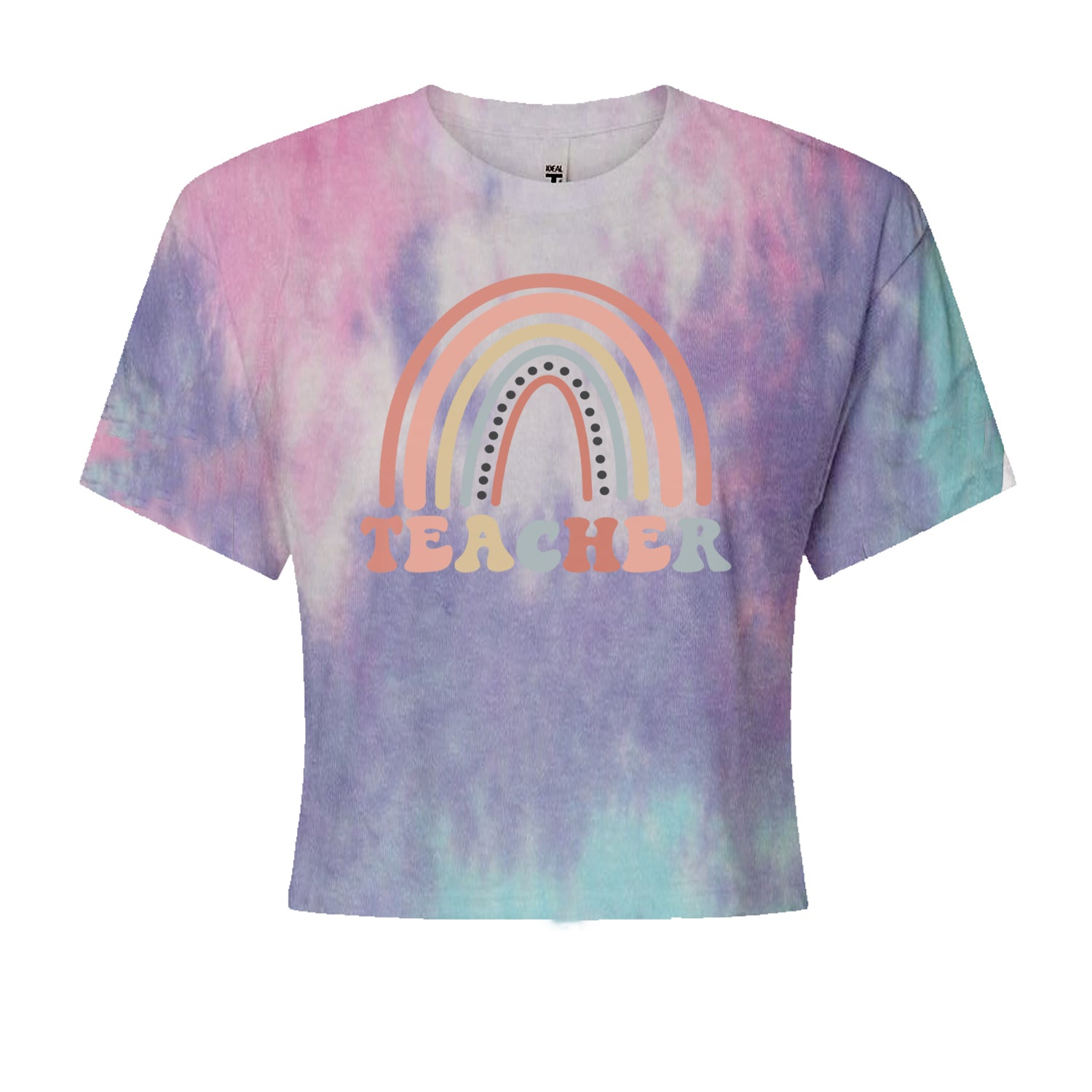 Teacher Pastel RainbowCropped T-Shirt Cotton Candy