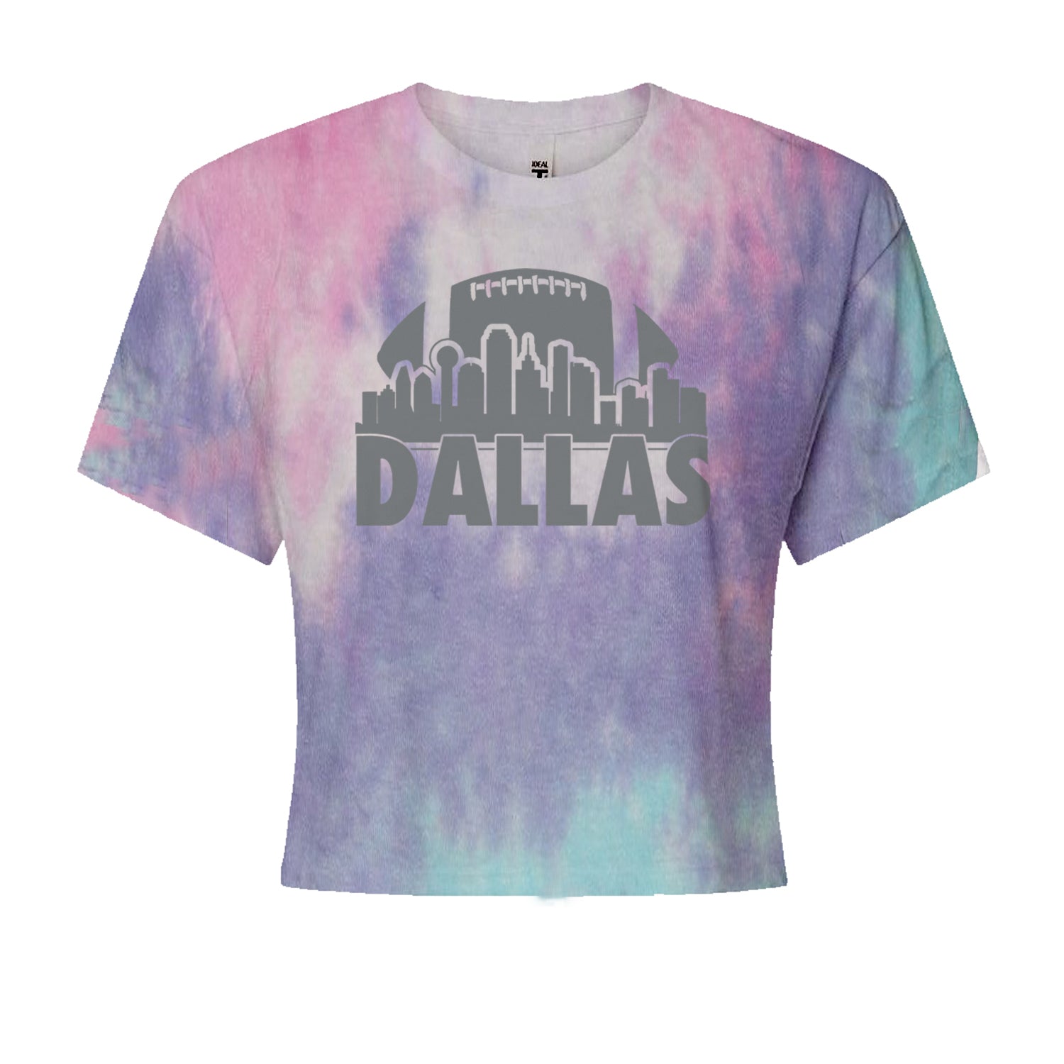 Dallas Texas Skyline Cropped T-Shirt Cotton Candy