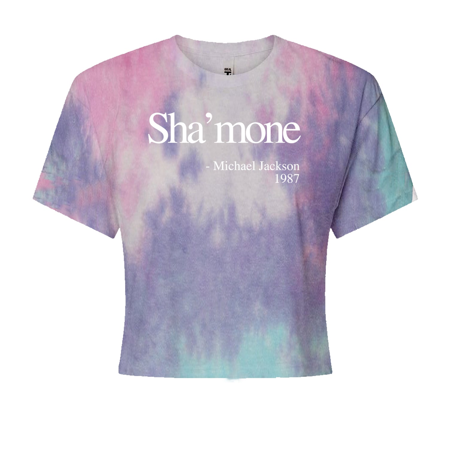 Sha'mone Quote King Of Pop Cropped T-Shirt Cotton Candy