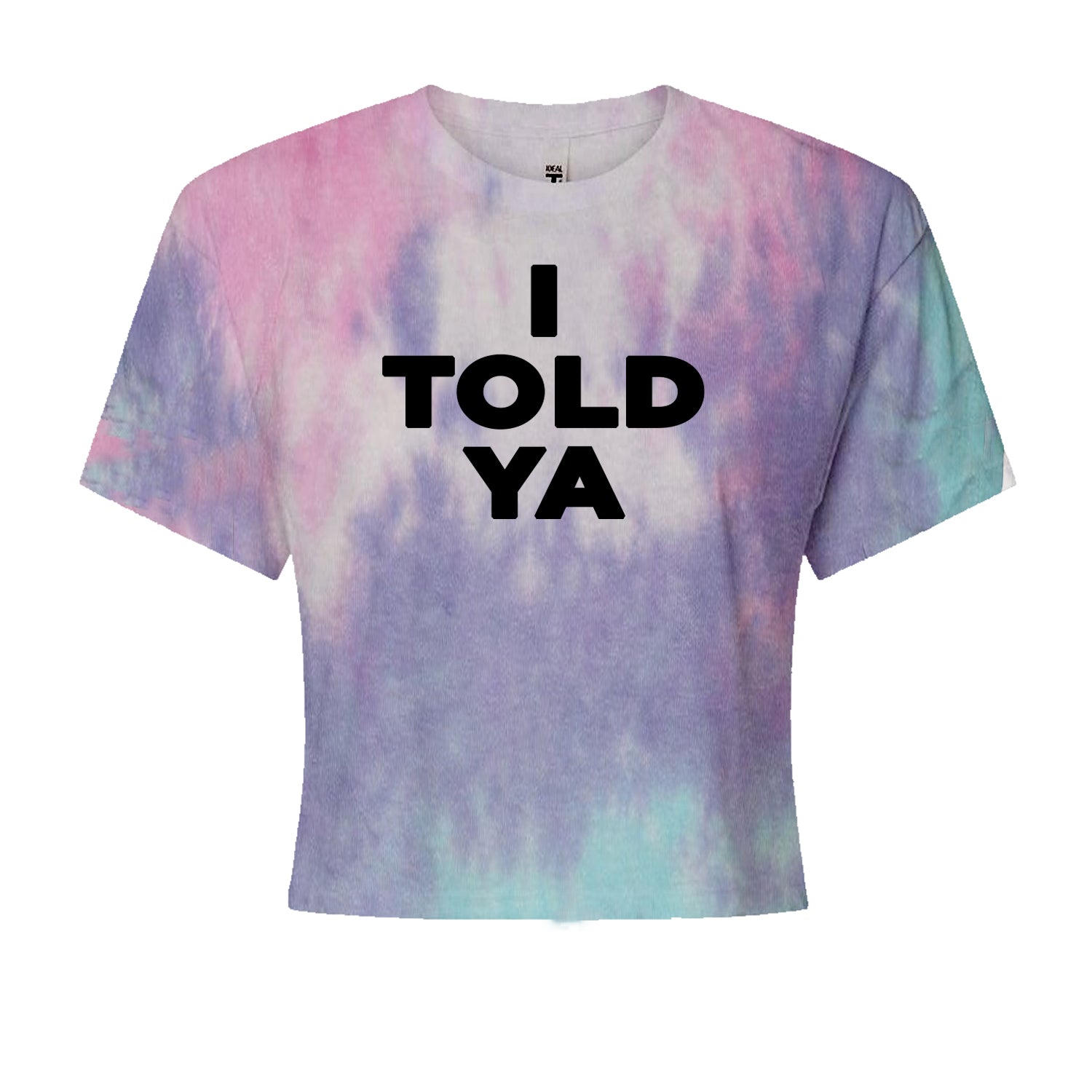 I Told Ya Challenger Black Print Cropped T-Shirt Cotton Candy