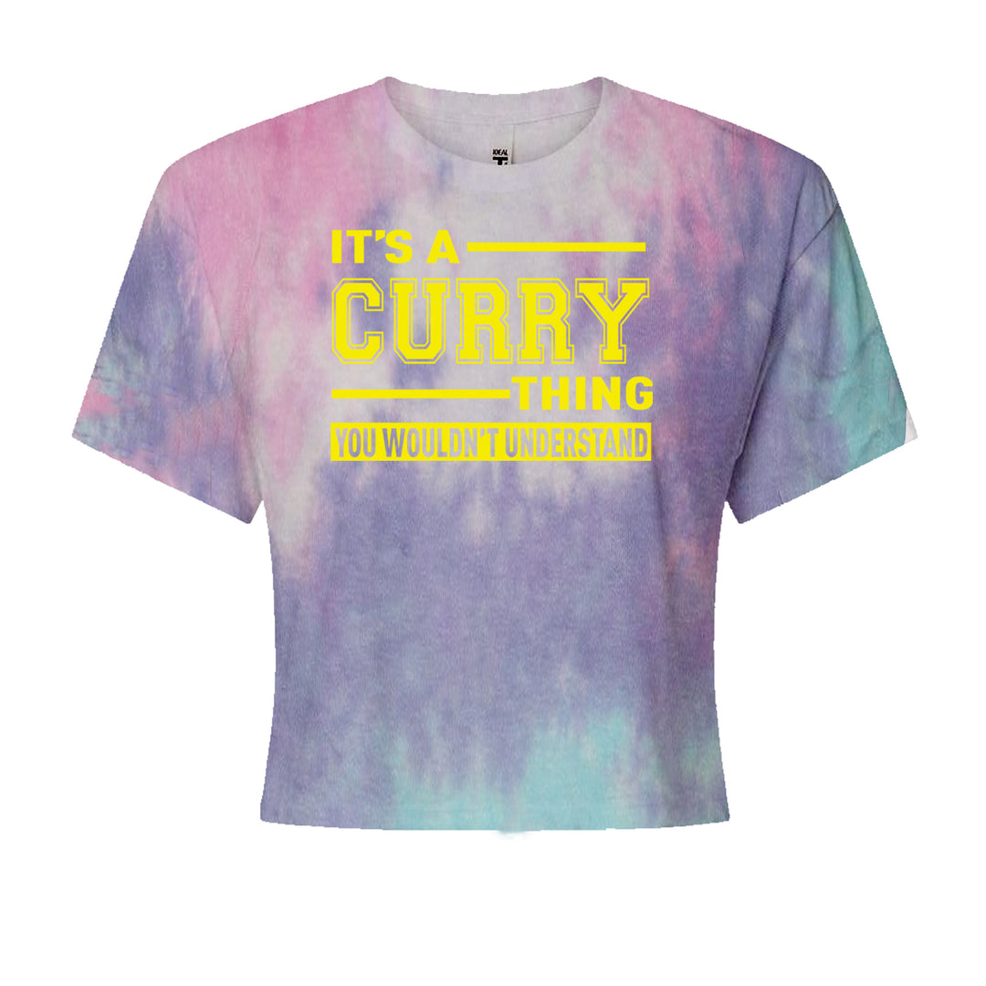 It's A Curry Thing, You Wouldn't Understand Basketball graphic on Women's Boxy Crop T-Shirt in Cotton Candy