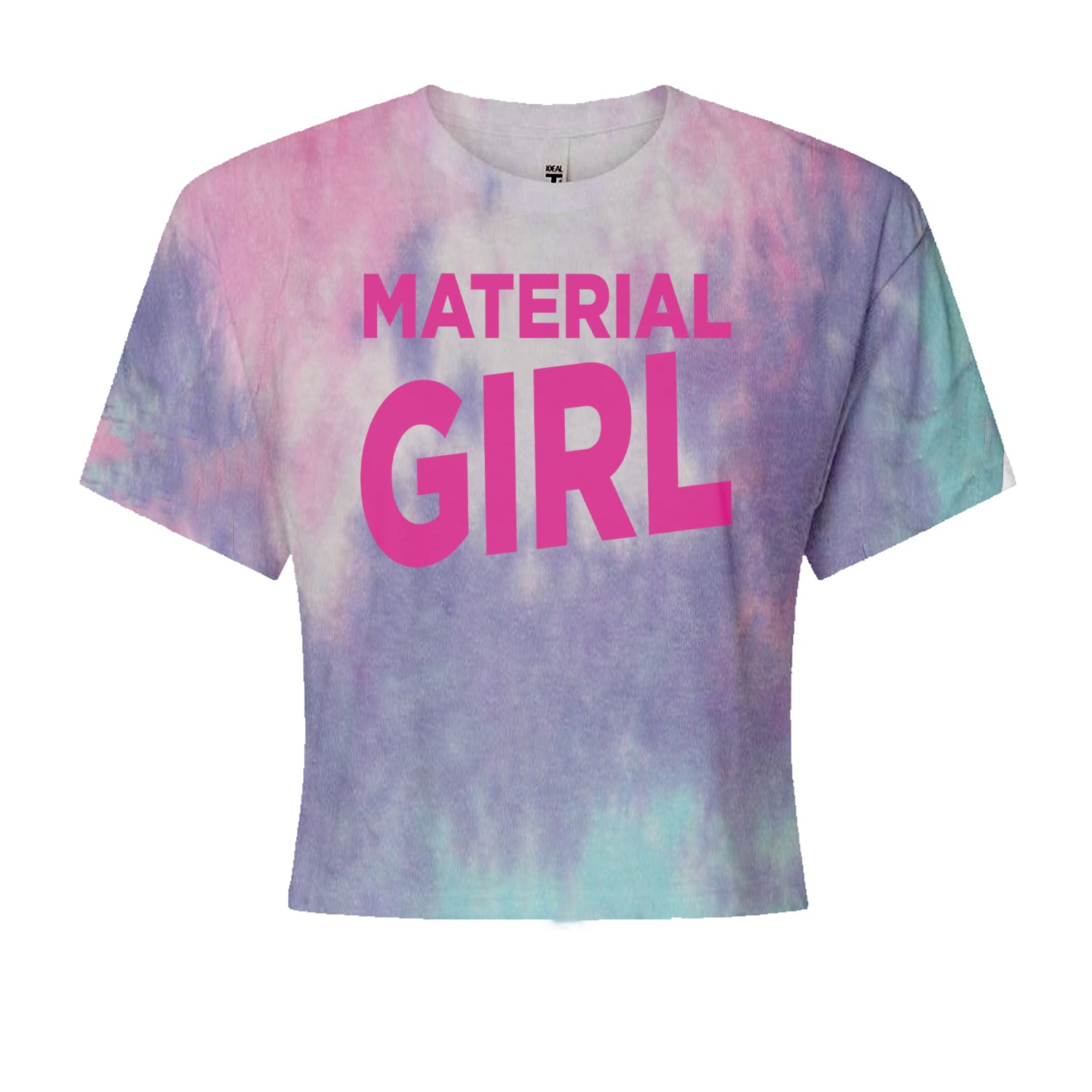 Material Girl 80's Retro Celebration Cropped T-Shirt Cotton Candy