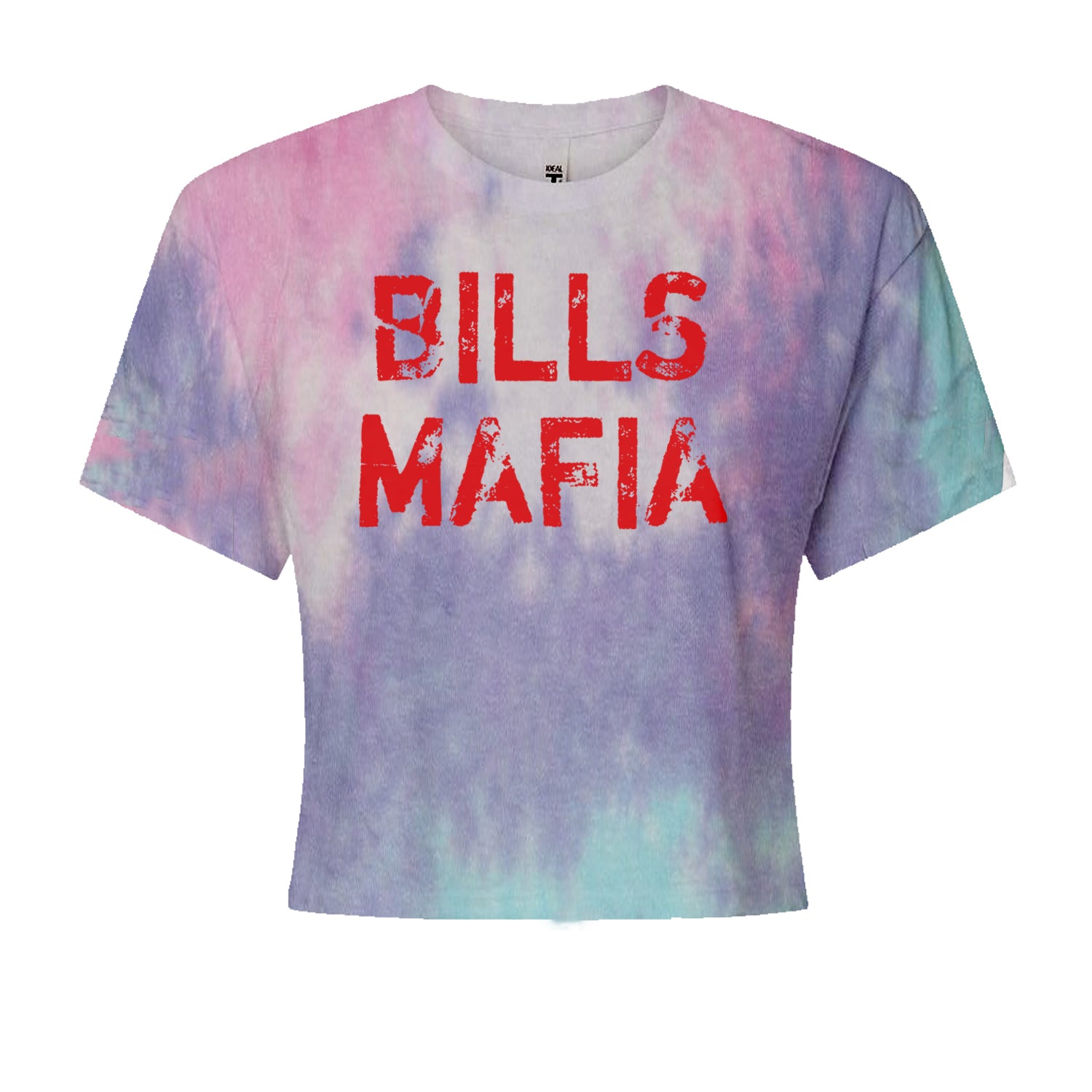 Distressed Bills Mafia Football Cropped T-Shirt Cotton Candy