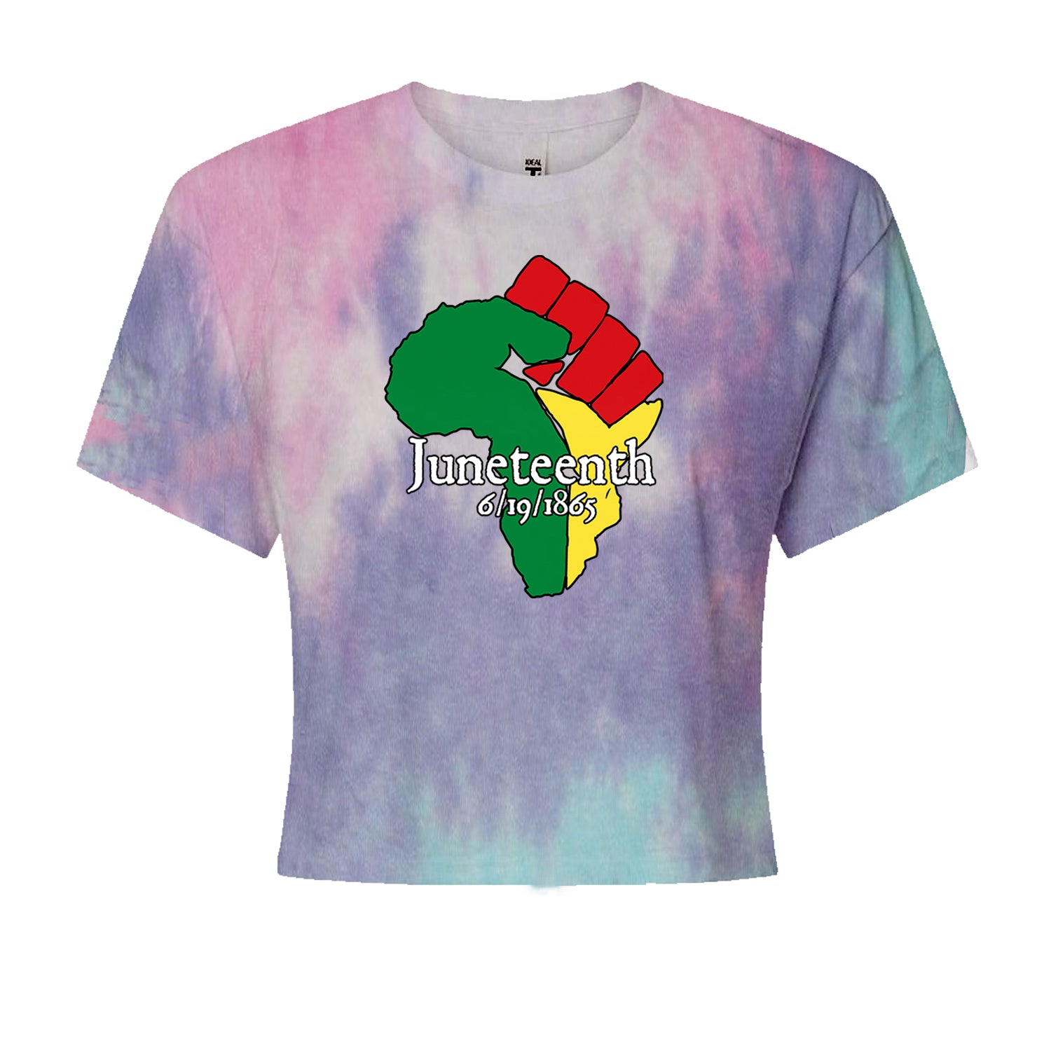 Juneteenth Raised Fist Africa Celebrate Emancipation DayCropped T-Shirt Cotton Candy