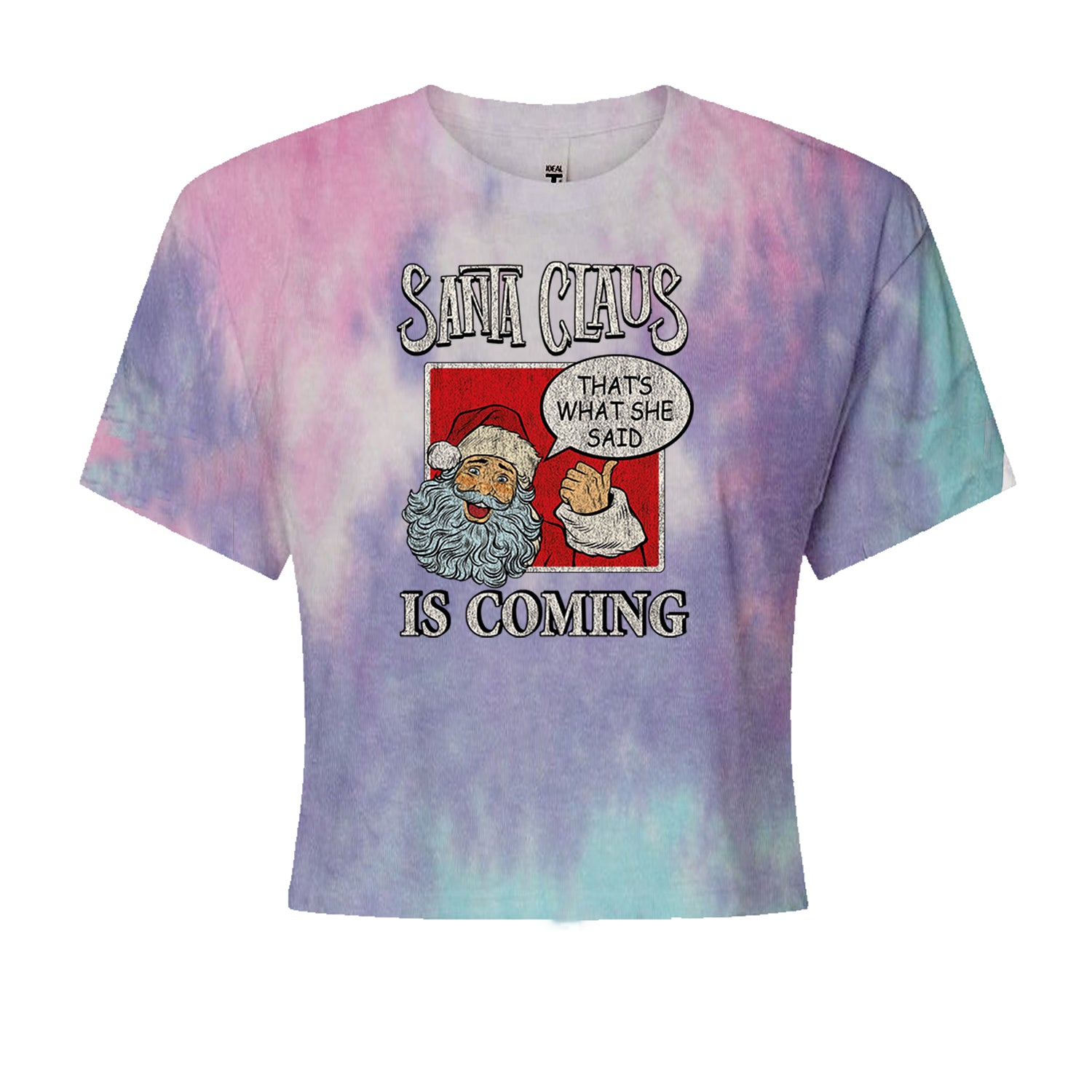 Santa Claus Is Coming - That's What She SaidCropped T-Shirt Cotton Candy