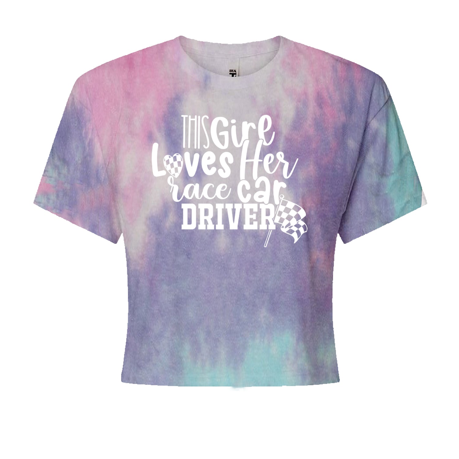 This Girl Loves Her Racecar Driver Cropped T-Shirt Cotton Candy