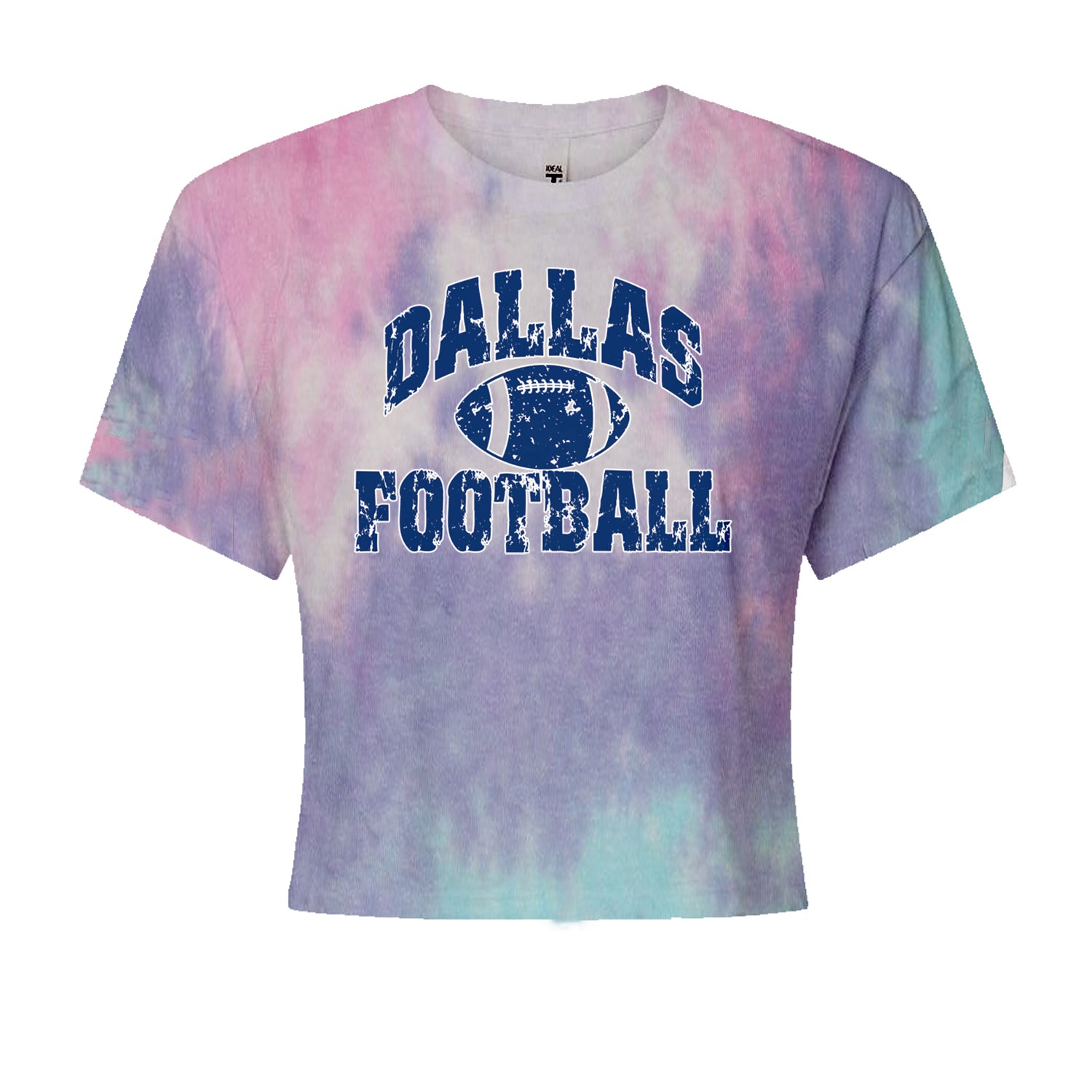 Dallas Distressed Football Cropped T-Shirt Cotton Candy