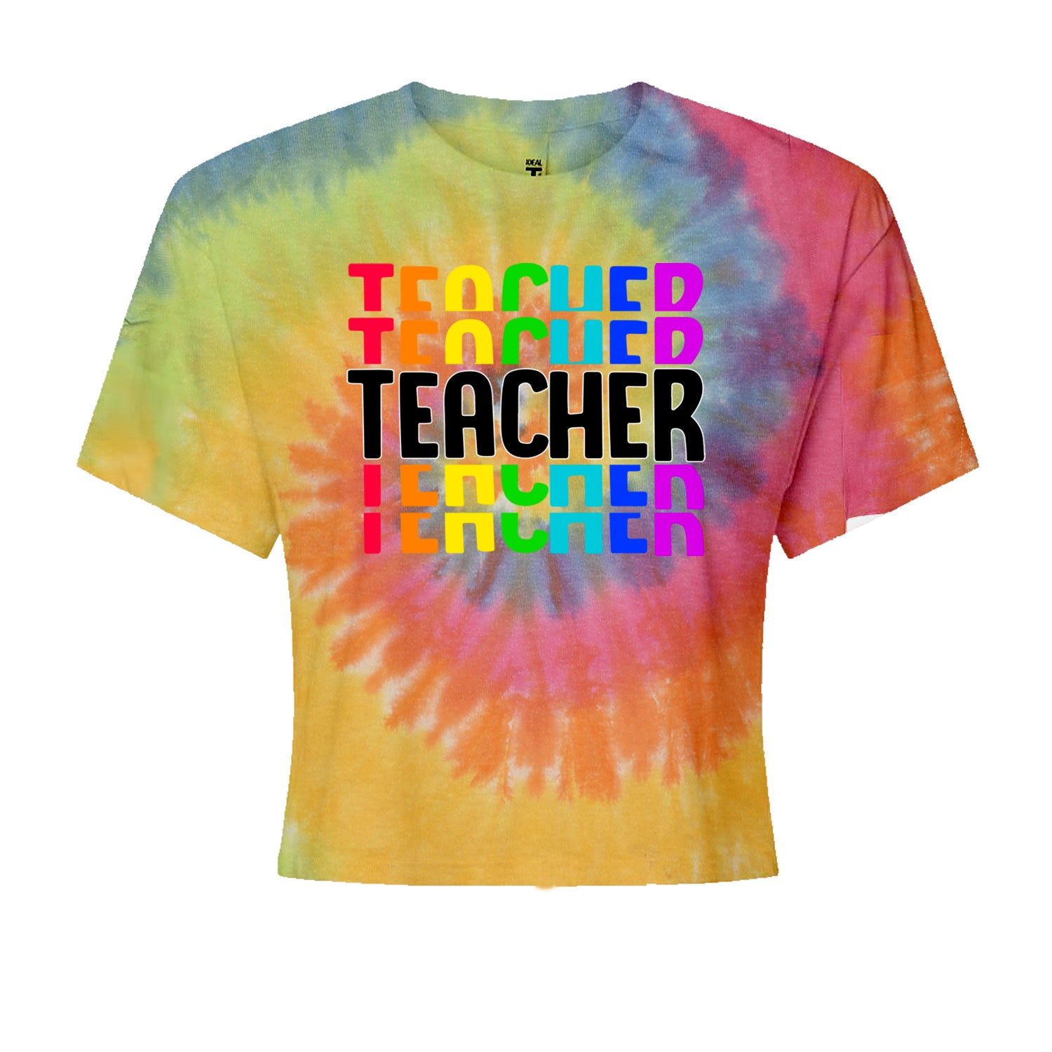 Teacher Repeated Rainbow PatternCropped T-Shirt Eternity