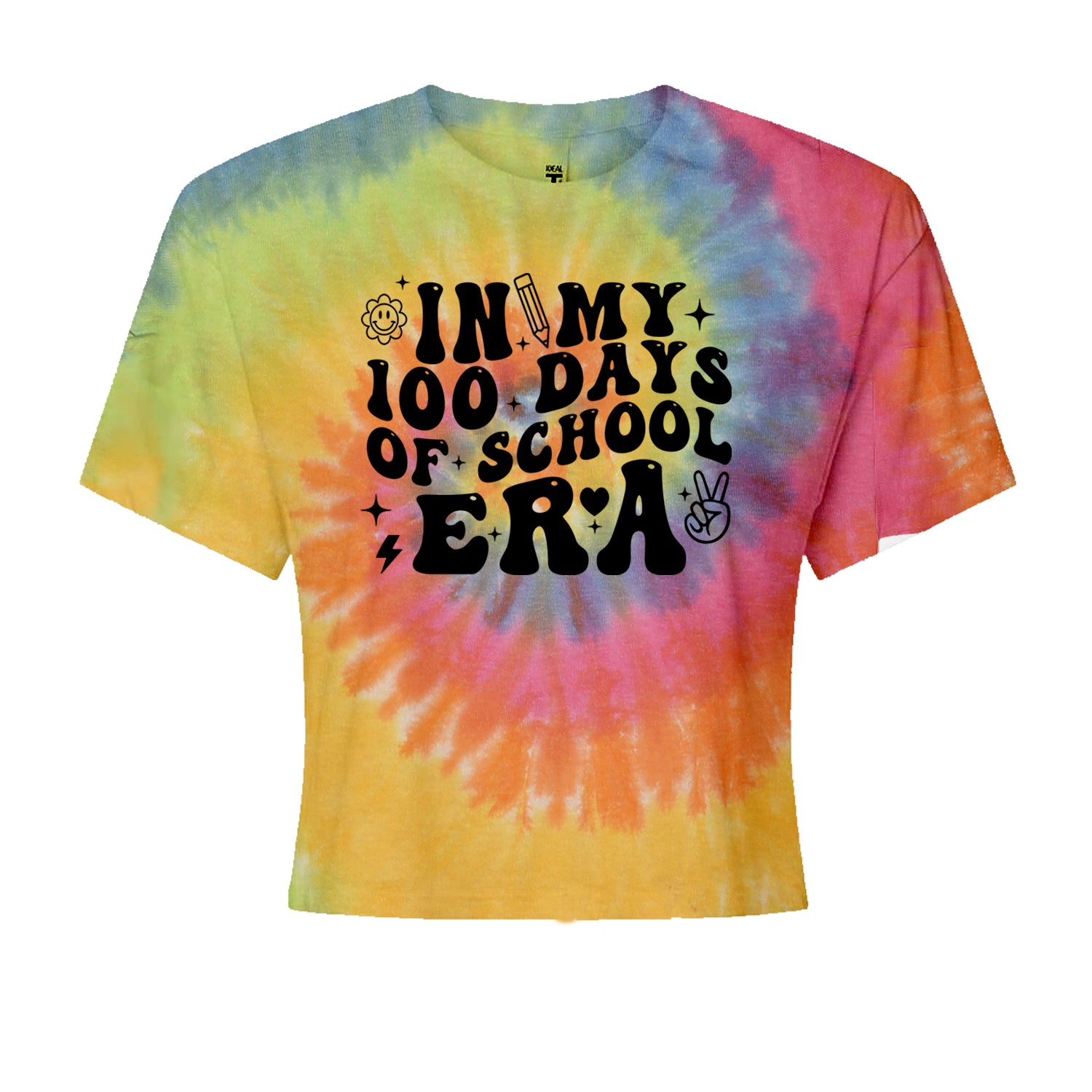 In My 100 Days Of School Era Cropped T-Shirt Heather Grey